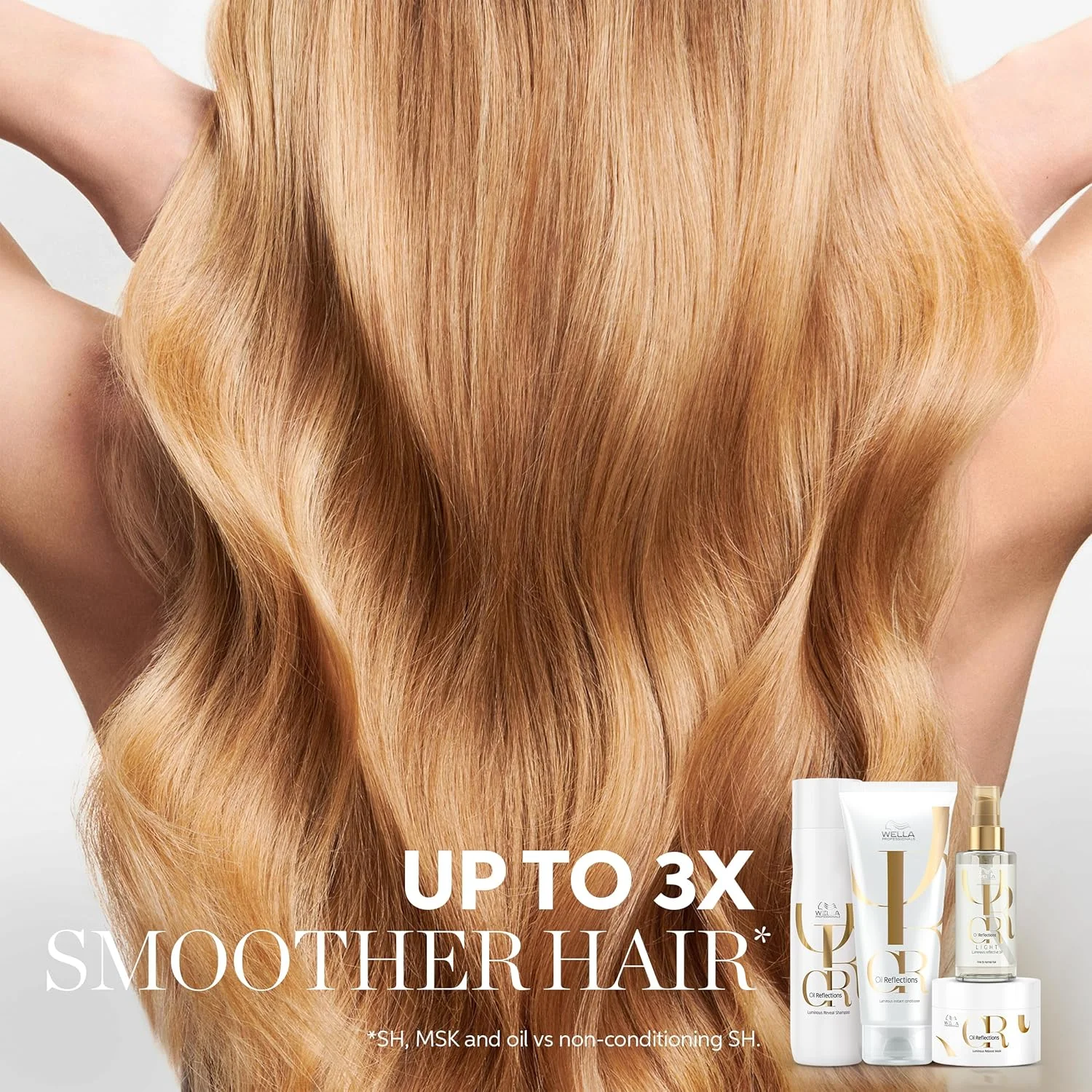 شامپو درخشان کننده موهای رنگ شده Wella Professionals Oil Reflections | حاوی مواد گیاهی طبیعی | روغن کاملیا و عصاره چای سفید | برای نرمی و درخشش ماندگار | 1000 میلی لیتر