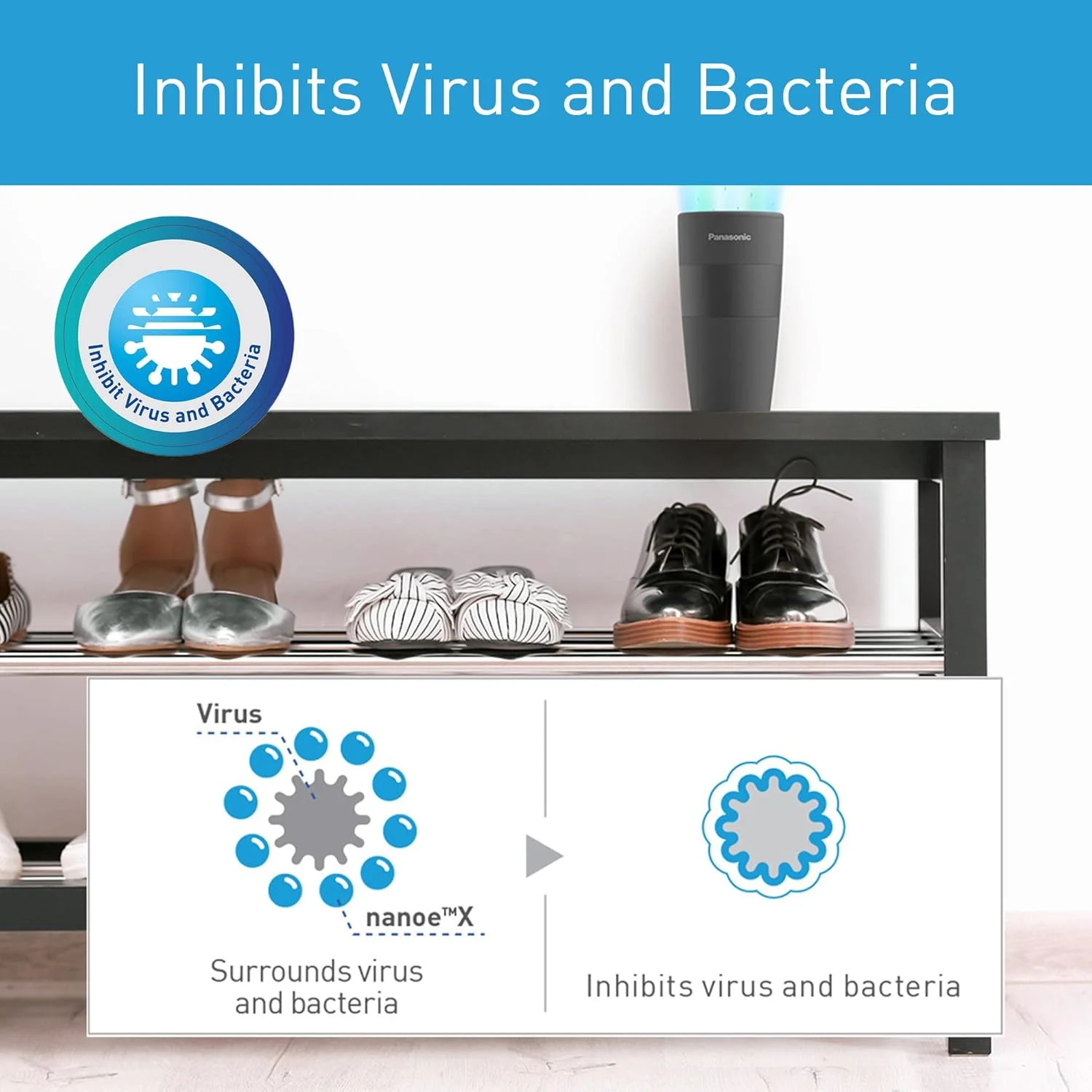 دستگاه تصفیه هوا نانو ایکس پاناسونیک برای خودرو، خانه، دفتر کار، قابل حمل و سبک، پوشش 3 متری، مهار ویروس و باکتری، آبرسانی پوست و مو، خوشبو کننده محیط، مدل F GPT01MKU، مشکی دستگاه تصفیه هوا نانو ایکس پاناسونیک برای خودرو، خانه، دفتر کار، قابل حمل و سبک، پوشش 3 متری، مهار ویروس و باکتری، آبرسانی پوست و مو، خوشبو کننده محیط، مدل F GPT01MKU، مشکی