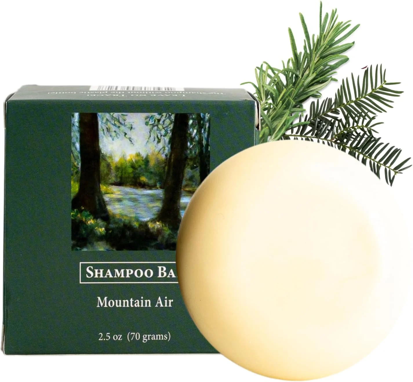 شامپو بار دست ساز طبیعی Mountain Air از مزرعه عطر و طعم Adirondack برای موهای معمولی تا چرب، پاک کننده موی جامد گیاهی و سازگار با محیط زیست، 70 گرم