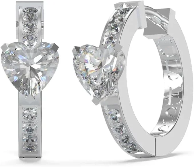 گوشواره زنانه GUESS مدل LADY ER 12MM HEART & PAVE HUGS RH SS2023