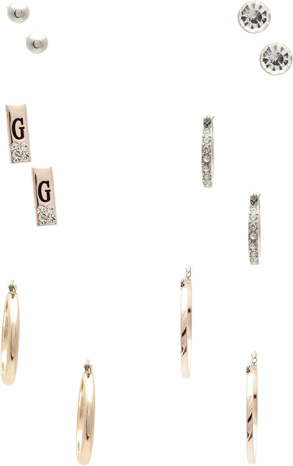 ست گوشواره حلقه ای و میخی فلزات ترکیبی