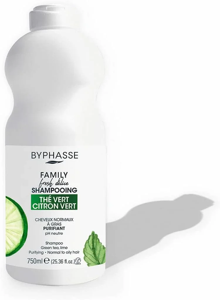 شامپو بایفس فامیلی فرش دلیس با عصاره لیمو و چای سبز ۷۵۰ میلی لیتر