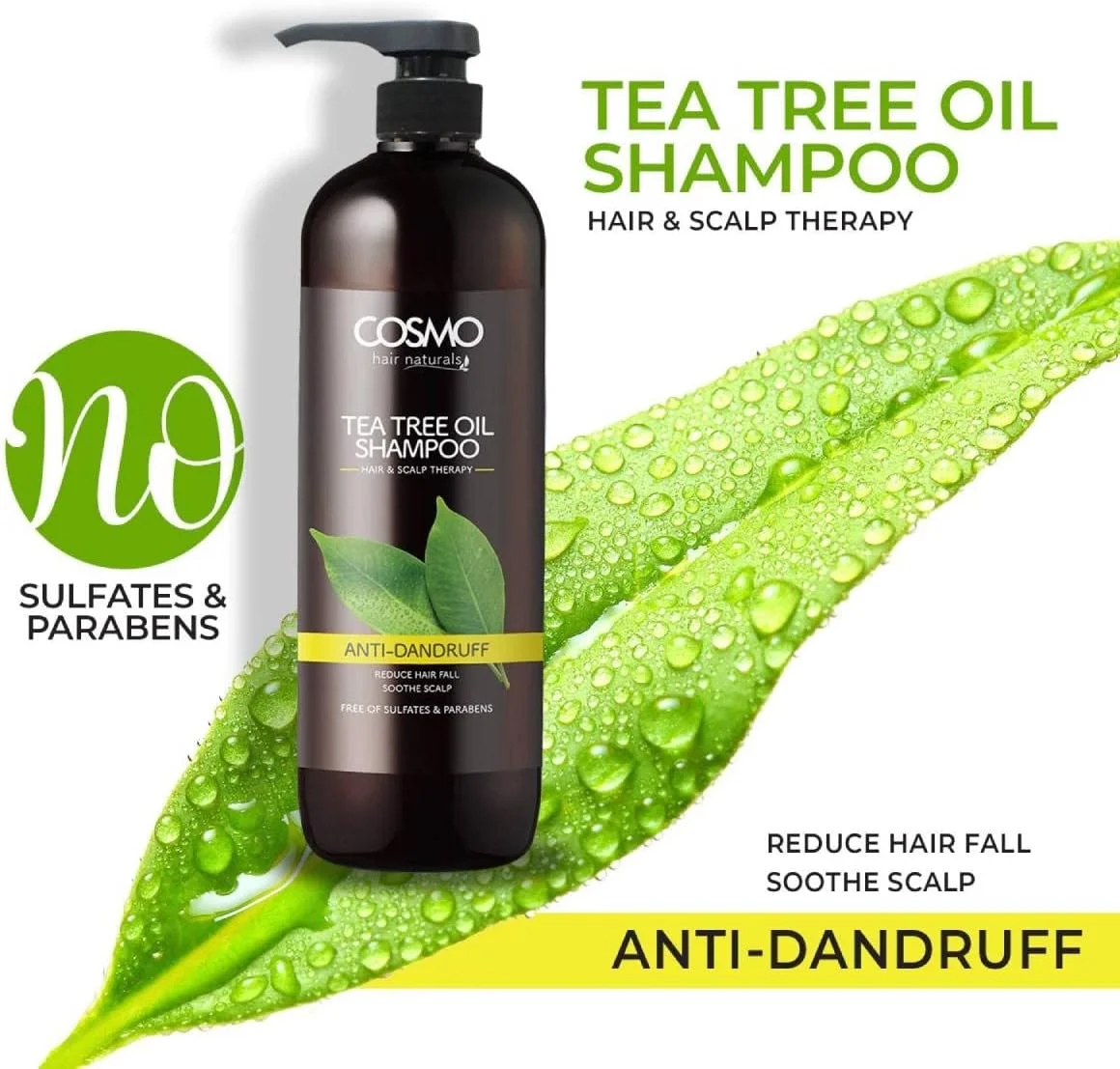 شامپو و نرم کننده درخت چای ضد شوره سر نچرالز سی دی COSMO DESIGNS، 1000 میلی لیتر، مناسب آقایان و بانوان، فاقد سولفات و پارابن، بسته مراقبت از مو 2 در 1، کیت استفاده روزانه شامپو و نرم کننده درخت چای ضد شوره سر نچرالز سی دی COSMO DESIGNS، 1000 میلی لیتر، مناسب آقایان و بانوان، فاقد سولفات و پارابن، بسته مراقبت از مو 2 در 1، کیت استفاده روزانه