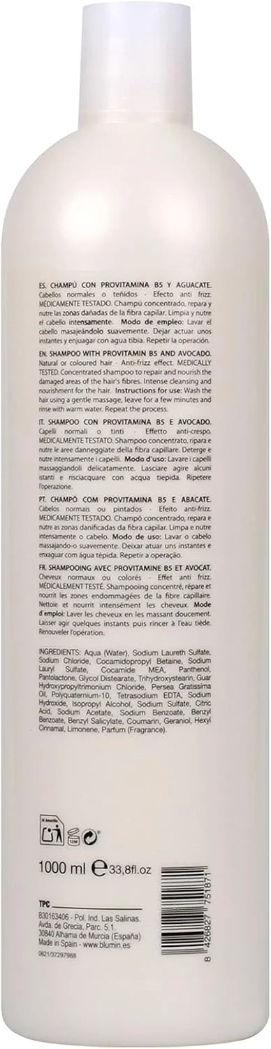 شامپو ضد وز بلومین با عصاره آووکادو و پروویتامین B5 برای موهای معمولی یا رنگ شده 1000 میلی لیتر