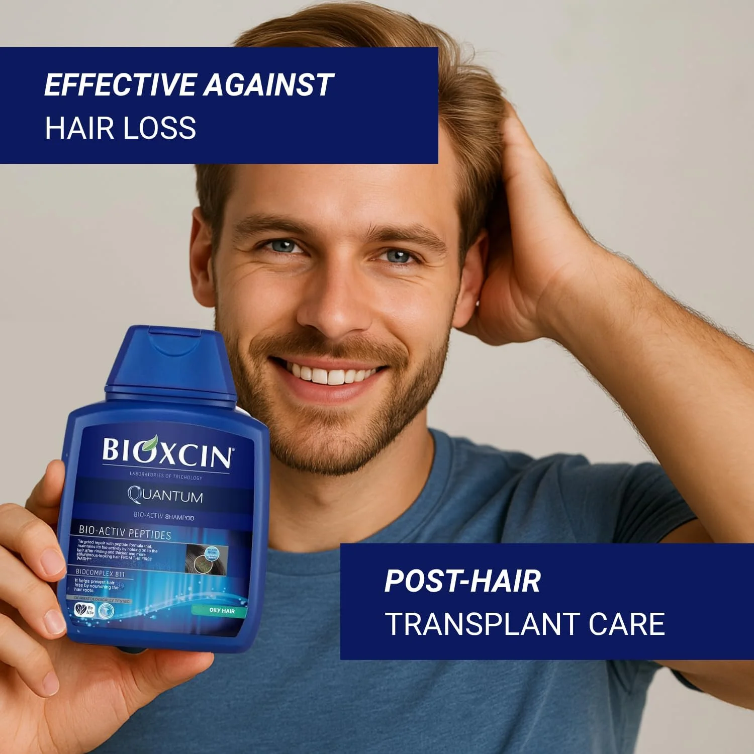 شامپو مراقبت از مو Bioxcin برای موهای چرب، خشک و معمولی، 3 بطری 300 میلی لیتری، تقویت کننده رشد مو