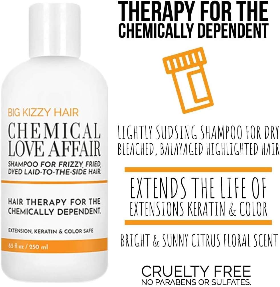 شامپو ترمیم کننده موهای آسیب دیده Big Kizzy، مراقبت از مو برای موهای رنگ شده، هایلایت شده و دکلره شده، درمان پروتئین کراتین و برنج برای جلوگیری و تسکین موهای خشک و شکننده، مناسب برای اکستنشن، رنگ و کراتین