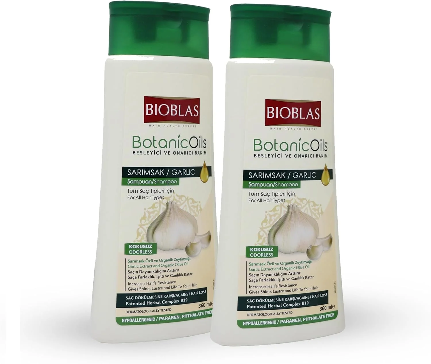 شامپو سیر Bioblas - فرمول رشد مو بدون بو و بدون عطر برای آقایان و بانوان - درمان شفاف کننده برای پاکسازی ریشه و پوست سر - محلول ضخیم کننده و ضد ریزش مو (2 عدد)