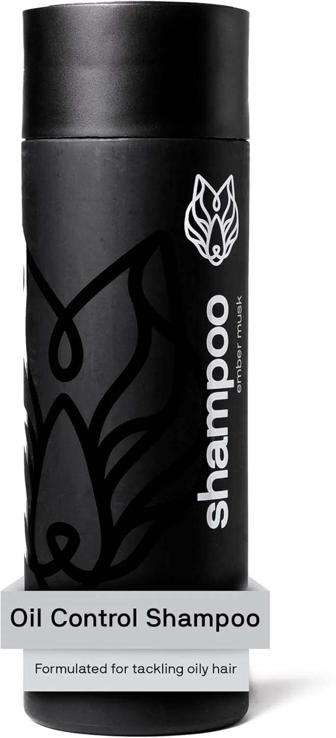 بلک ولف - شامپو روزانه مردانه، 355 میلی لیتر - پودر زغال پوست سر را تمیز می کند و با موهای کثیف و چرب مبارزه می کند - کف غلیظ و غنی - برای انواع مو