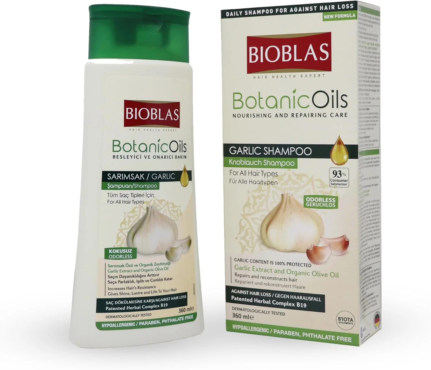 شامپو سیر Bioblas - شامپو رشد مو بدون بو و معطر برای آقایان و بانوان - شامپو شفاف کننده برای پاکسازی مو، ریشه و پوست سر - شامپو ضخیم کننده و ضد ریزش مو