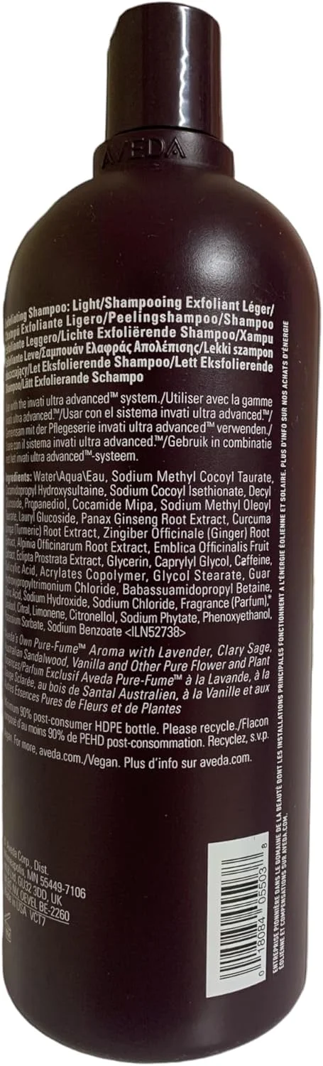 شامپو لایه بردار سبک آودا اینواتی اولترا ادونس | مرحله 1 از 4 | کاهش 77 درصدی ریزش مو | برای انواع موهای نازک تا متوسط | پوست سر معمولی تا چرب | 95% منشاء طبیعی، 1000 میلی لیتر