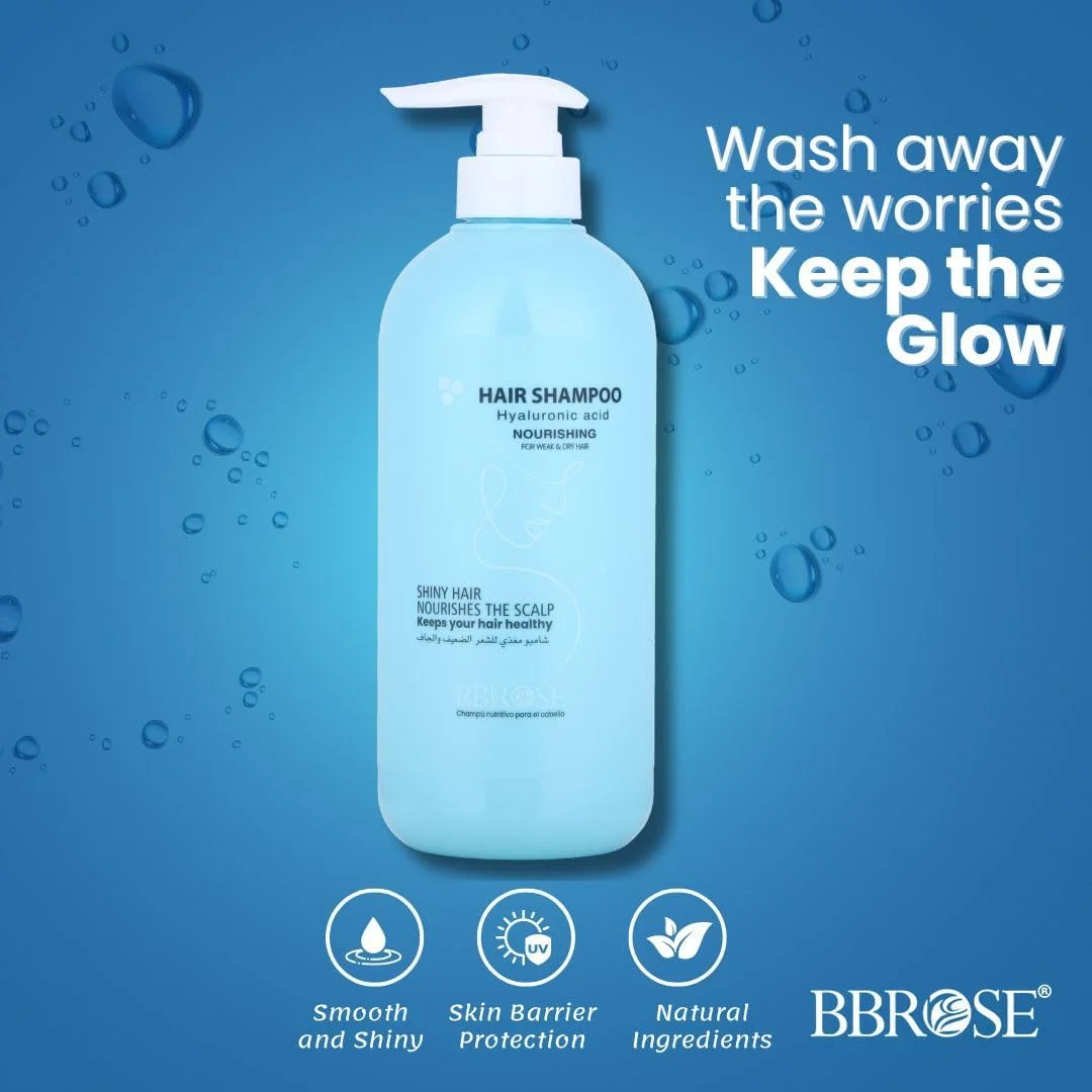 شامپو مو BBROSE حاوی اسید هیالورونیک - فرمول مغذی برای موهای ضعیف و خشک - ایجاد ظاهری صاف و درخشان - محافظت از سد پوستی - مواد طبیعی - 800 میلی لیتر شامپو مو BBROSE حاوی اسید هیالورونیک - فرمول مغذی برای موهای ضعیف و خشک - ایجاد ظاهری صاف و درخشان - محافظت از سد پوستی - مواد طبیعی - 800 میلی لیتر
