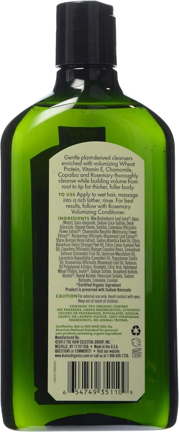 شامپو حجم دهنده رزماری آوالون ارگانیکس 325 میلی لیتر