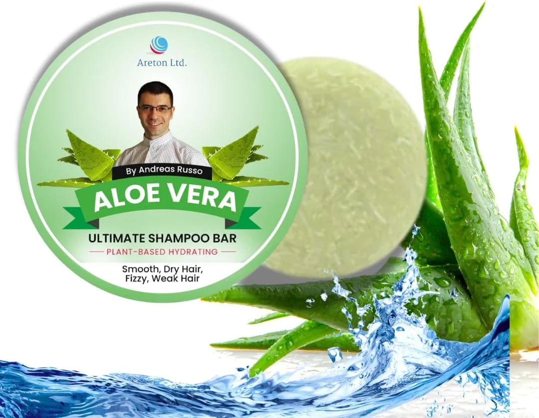 شامپو بار جامد آرتون - شامپو بار و نرم کننده طبیعی برای تغذیه موهای خشک، جلوگیری از موخوره با آبرسانی گیاهی (آلوئه ورا)