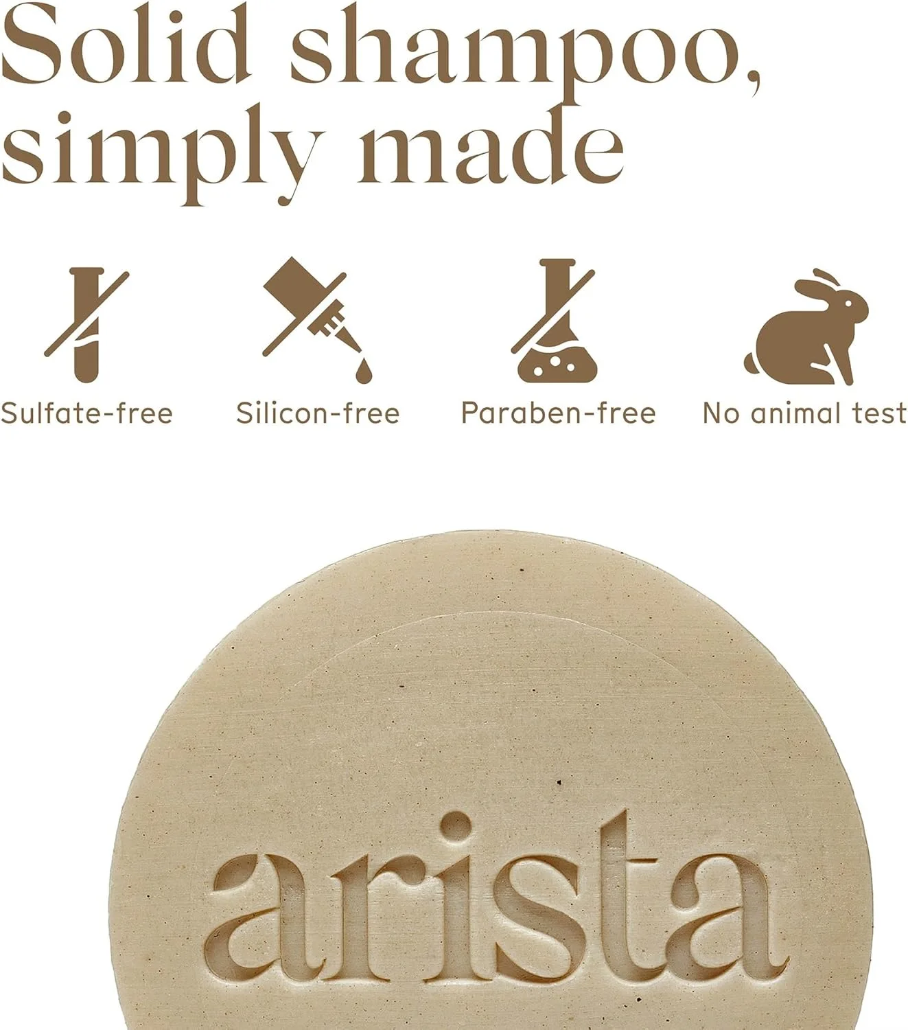شامپو بار آریستا آیورودا برای موهای معمولی | بدون سولفات، وگان، سازگار با محیط زیست | حاوی پودر میوه شیکاکای و روغن آرگان | بلوک جامد برای آقایان و بانوان
