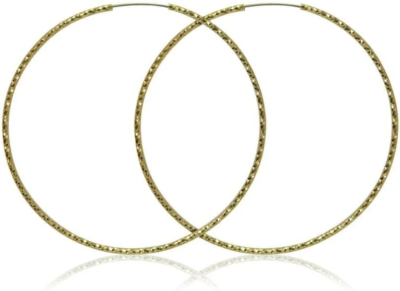 گوشواره حلقه ای بی پایان بافت دار گس، تک سایز، فلز غیر قیمتی، بدون سنگ قیمتی گوشواره حلقه ای بی پایان بافت دار گس، تک سایز، فلز غیر قیمتی، بدون سنگ قیمتی