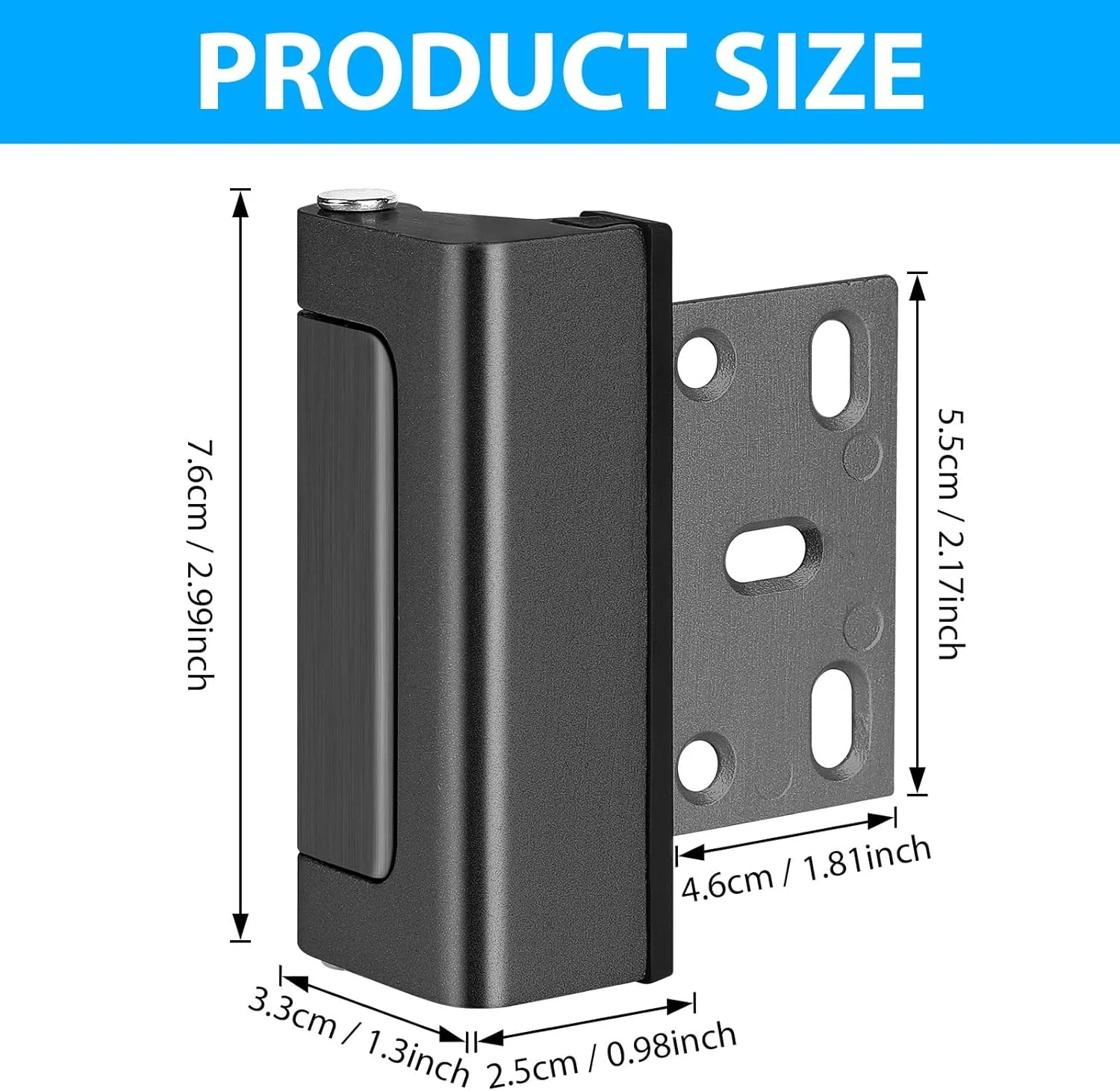 قفل تقویت درب ایمنی منزل SAISN خاکستری، قفل درب ضد کودک، قفل ایمنی آلیاژ آلومینیوم برای درب های داخلی قفل تقویت درب ایمنی منزل SAISN خاکستری، قفل درب ضد کودک، قفل ایمنی آلیاژ آلومینیوم برای درب های داخلی