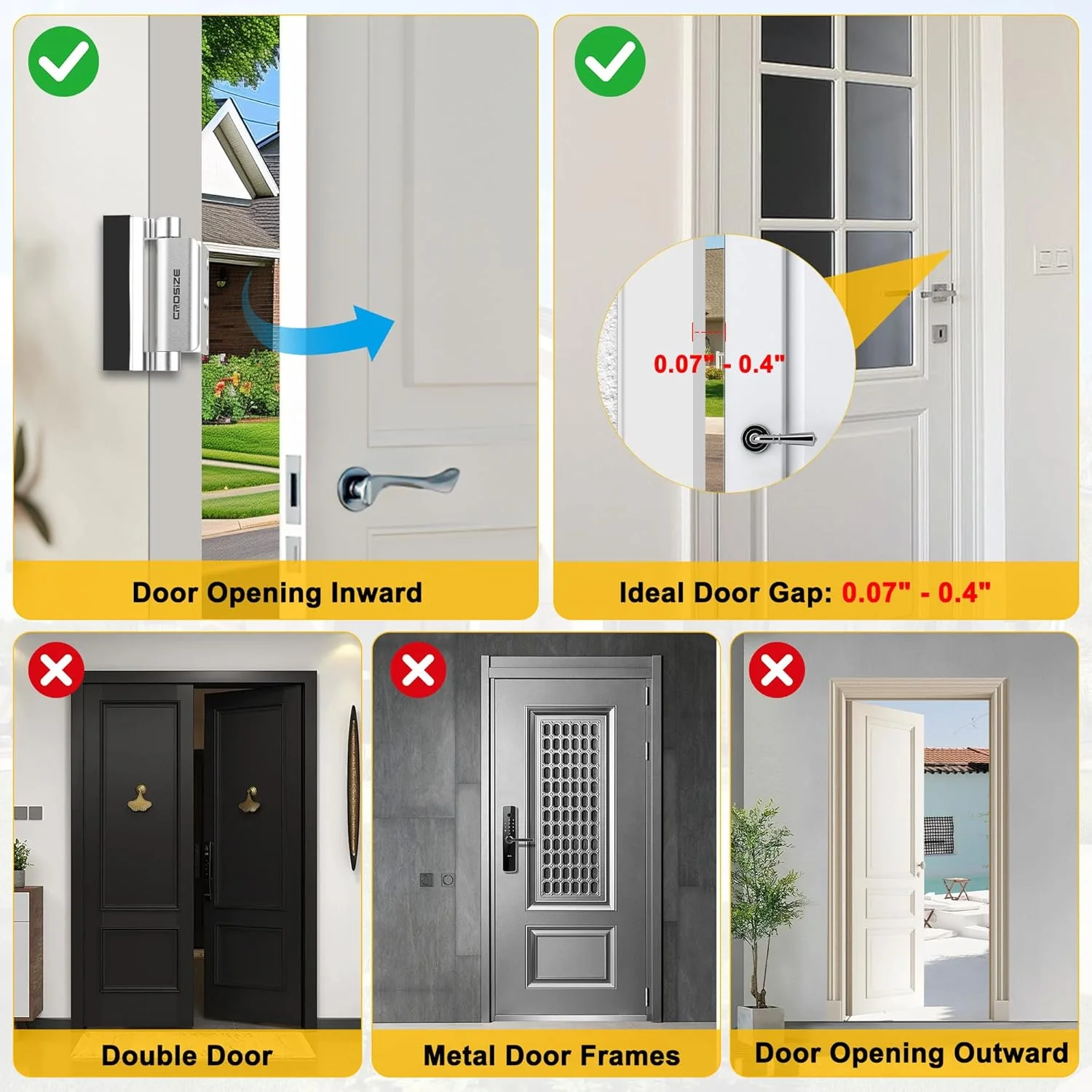 قفل درب امنیتی منزل، بسته 2 عددی، قفل تقویت کننده درب فلزی برای ایمنی کودک، 3 اینچی، مقاوم در برابر 800 پوند ضربه برای درب های چرخشی به داخل، قفل درب امنیتی مدافع، جلوگیری از ورود غیرمجاز (نقره ای) قفل درب امنیتی منزل، بسته 2 عددی، قفل تقویت کننده درب فلزی برای ایمنی کودک، 3 اینچی، مقاوم در برابر 800 پوند ضربه برای درب های چرخشی به داخل، قفل درب امنیتی مدافع، جلوگیری از ورود غیرمجاز (نقره ای)