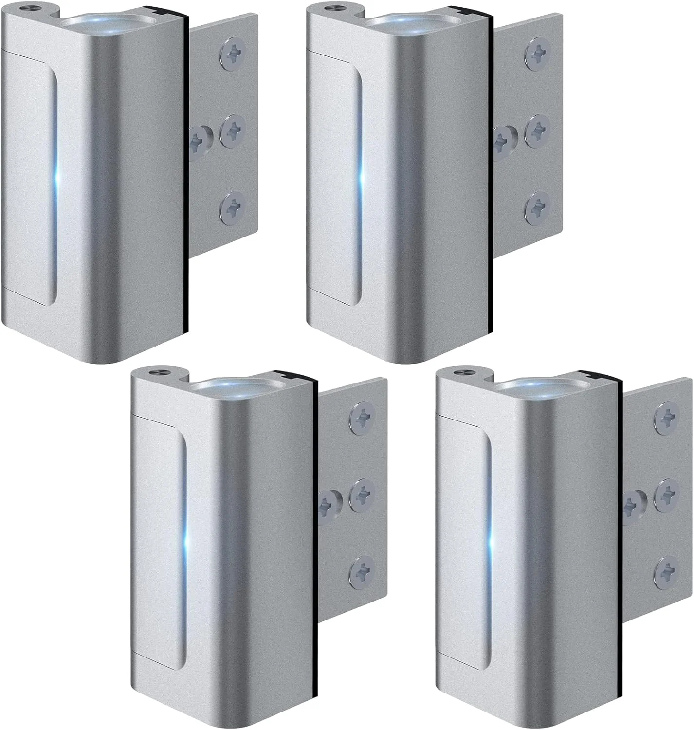 قفل درب امنیتی خانگی 4 عددی با مقاومت 800 پوند برای درب های بازشو به داخل، قفل تقویت کننده درب با 8 پیچ برای جلوگیری از ورود غیرمجاز، قفل کودک ایمن برای امنیت و حریم خصوصی خانه