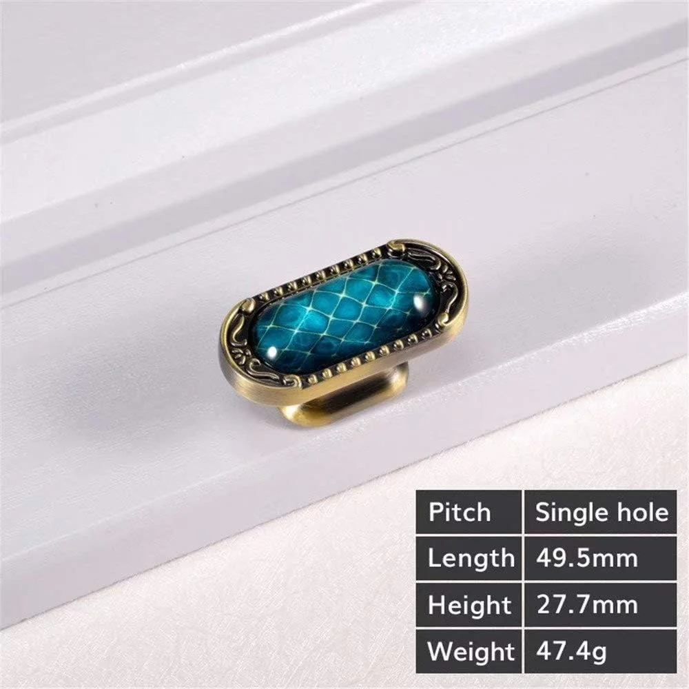 دستگیره کشو ساده اریک ژیان 2 عددی، دستگیره کریستالی کلاسیک | یراق کابینت آشپزخانه/دستگیره کشو کمد لباس قدیمی (تک سوراخ) (رنگ: رنگ A تک سوراخ)