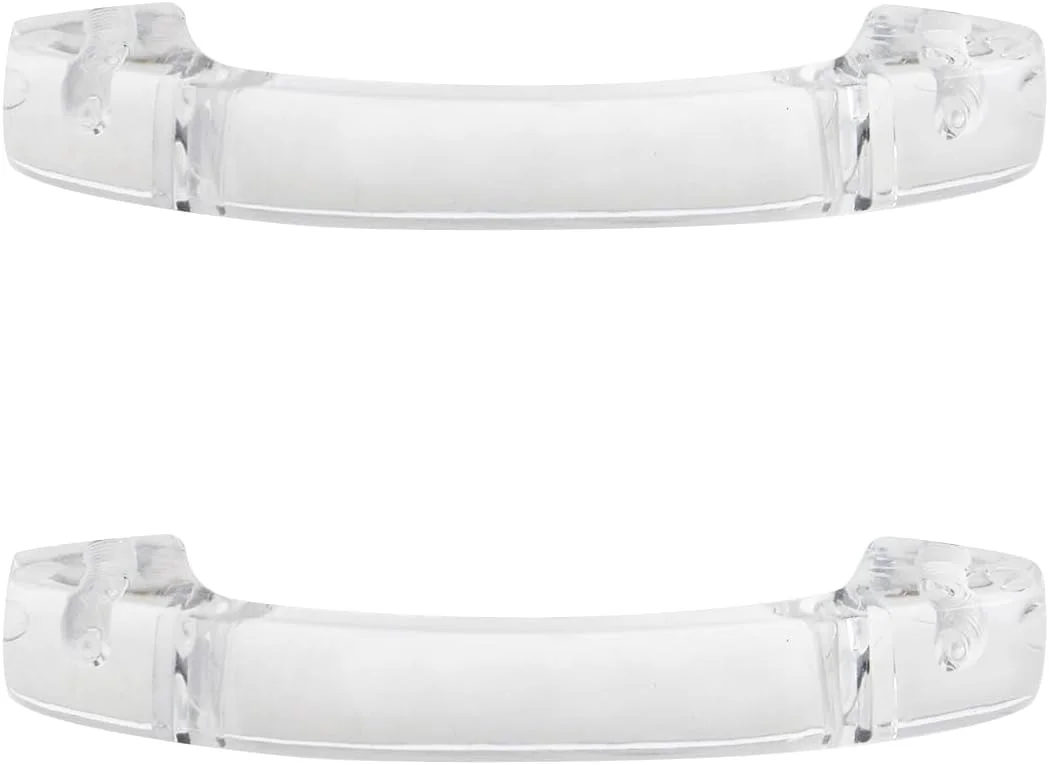 دستگیره کابینت اکریلیک شفاف Geesatis، مجموعه 6 عددی، سخت افزار اتصال مبلمان، دستگیره کمانی، طول 3 اینچ، همراه با پیچ های نصب