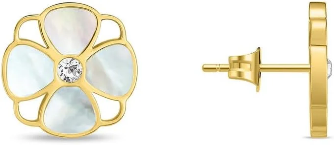 گوشواره های پلیس مدل Clover - آبکاری شده با طلا با طرح شبدر صدفی، طراحی شیک و جسورانه گوشواره های پلیس مدل Clover - آبکاری شده با طلا با طرح شبدر صدفی، طراحی شیک و جسورانه