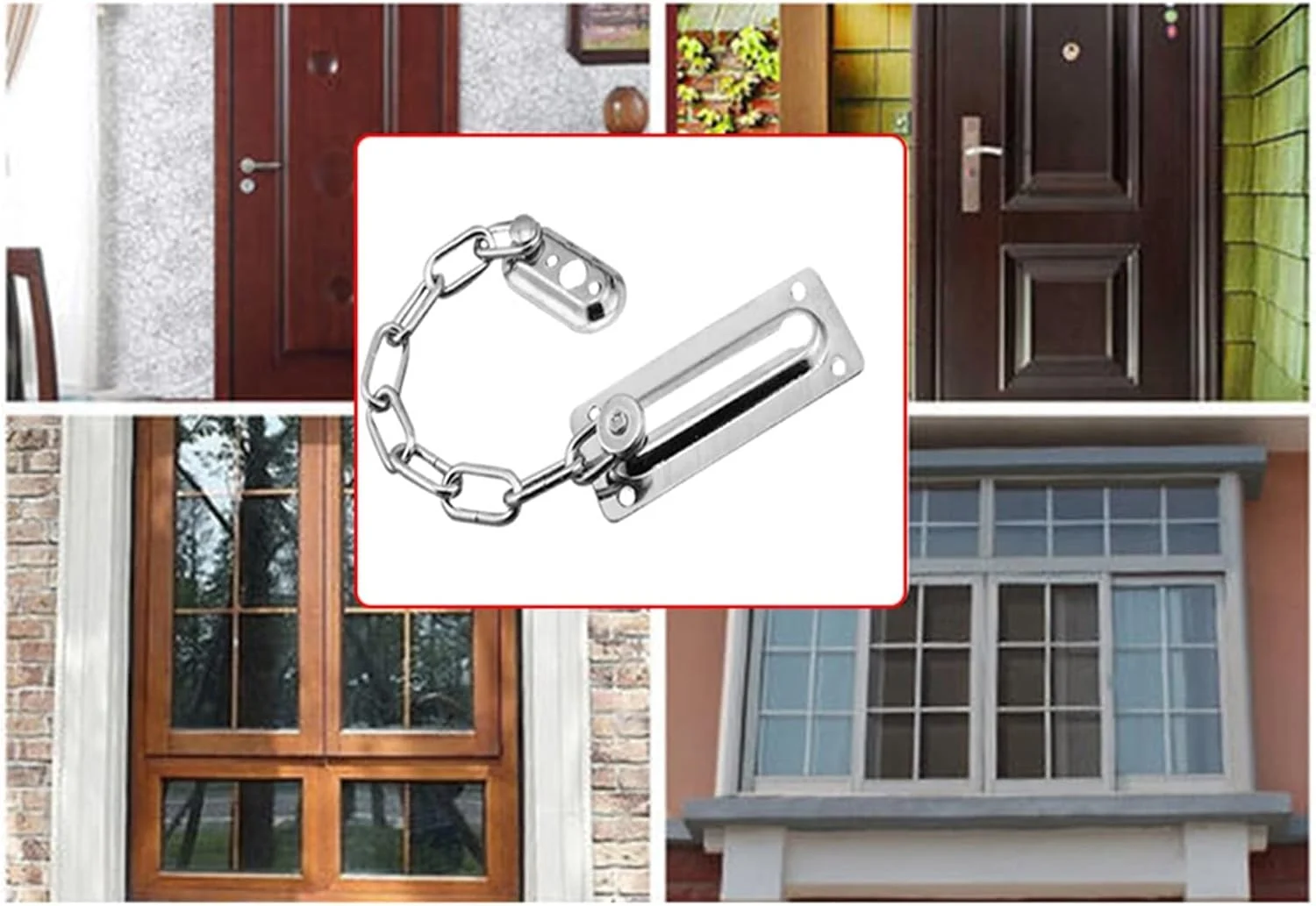 قفل زنجیری YYVVBBF، قفل درب 2 عددی، قفل کروم اندود ضد آلودگی، زنجیر ایمنی، محدود کننده ایمنی هتل و دفتر، قفل کابینت، سخت افزار تزئینی.