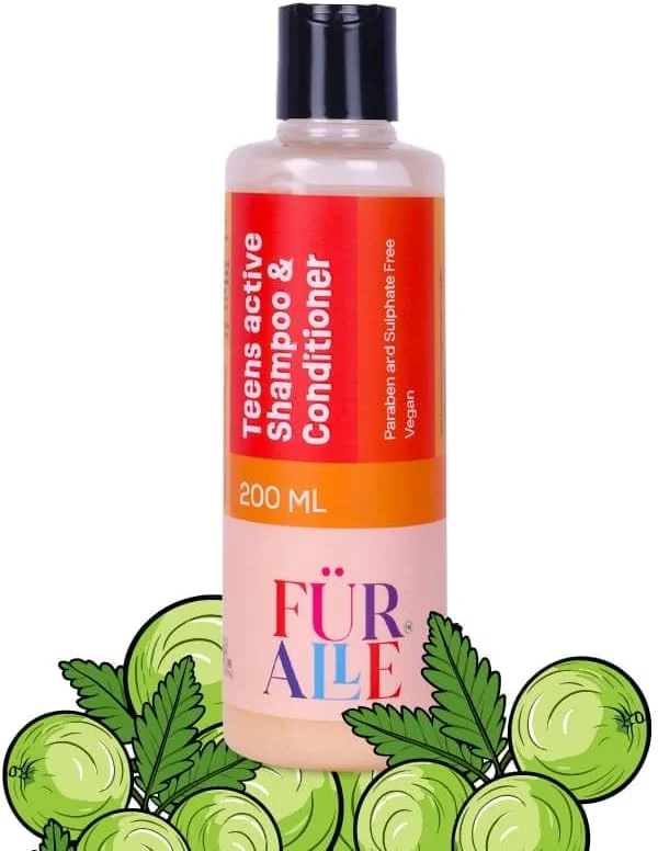 شامپو و نرم کننده موی سر اکتیو نوجوانان فورال | مراقبت موی 2 در 1 حاوی آلوئه ورا، روغن آرگان، بیوتین، آملا و عصاره پیاز | ترمیم کننده، تقویت کننده و ایجاد موهای سالم برای پسران و دختران | 200 میلی لیتر