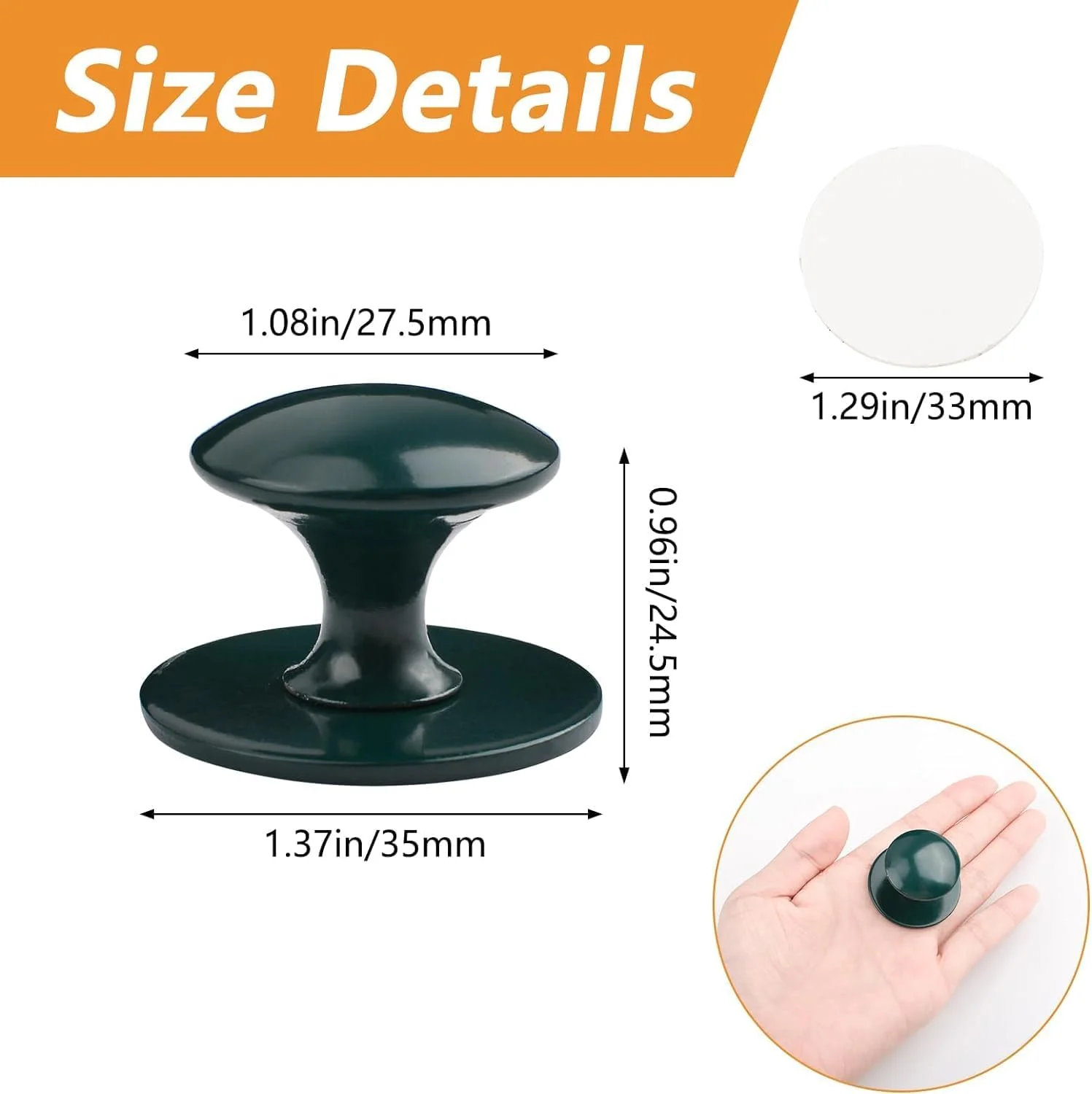 دستگیره کابینت چسبی MOROBOR، بسته 4 عددی دستگیره فوری کابینت آشپزخانه، دستگیره کشو استیل ضد زنگ برای پنجره ها، کمد لباس، کابینت ها، کشوها (سبز زیتونی)