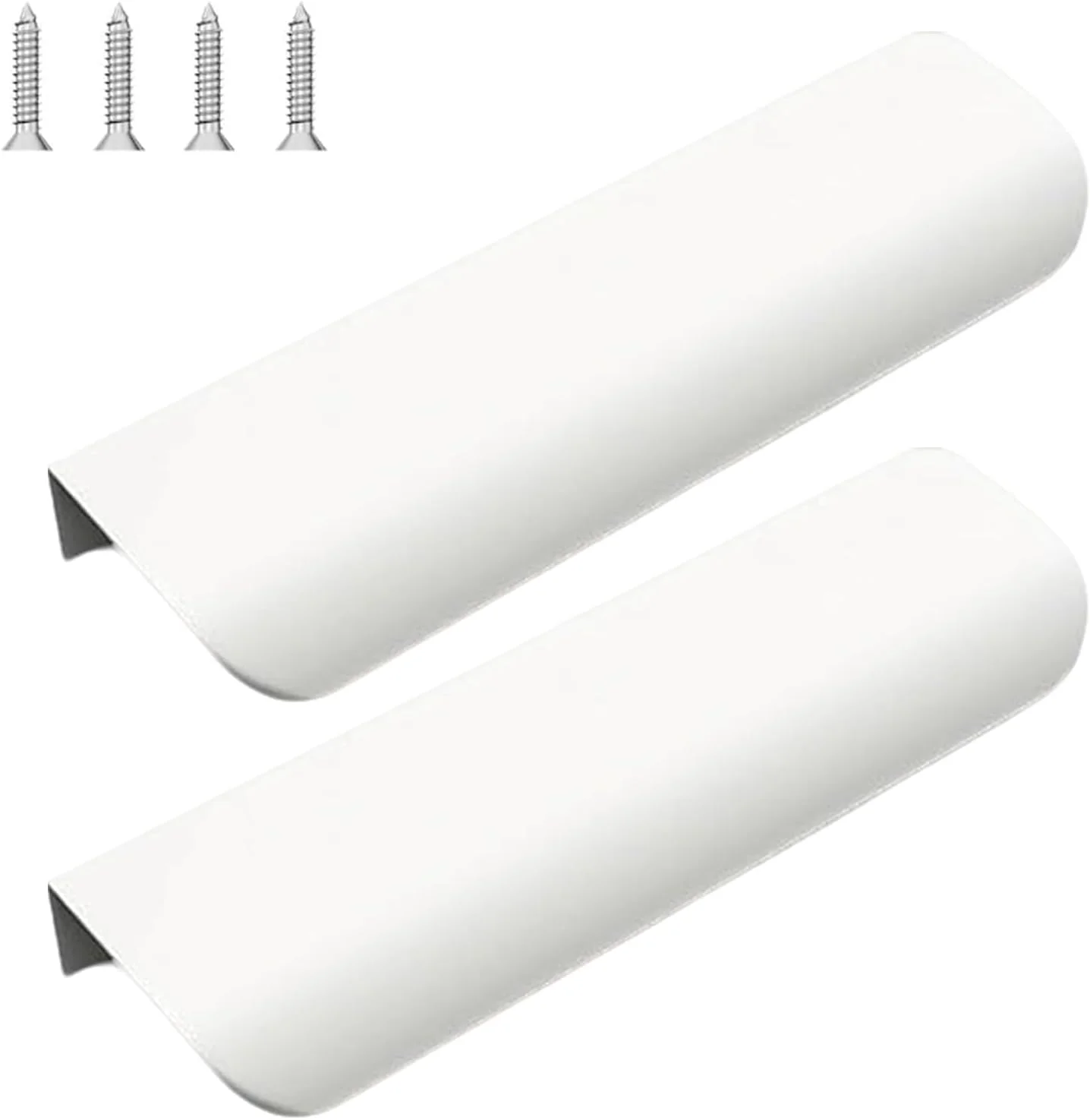 دستگیره کابینت مخفی TRACOMPAN، بسته 2 عددی، 128 میلی‌متری - دستگیره لبه‌ای آلیاژ آلومینیوم مدرن برای کابینت آشپزخانه، کمد لباس و کشو - پرداخت ضد زنگ به همراه پیچ‌های نصب