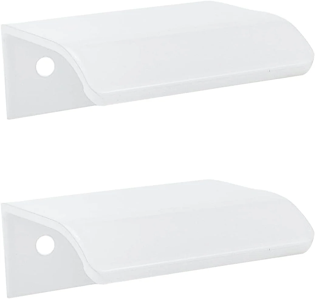 دستگیره مخفی کابینت Tsnamay، مدل کمانی سفید، 2 عددی، طول 5 سانتیمتر، دستگیره لبه ای درب و کشو، قطر سوراخ 32 میلیمتر