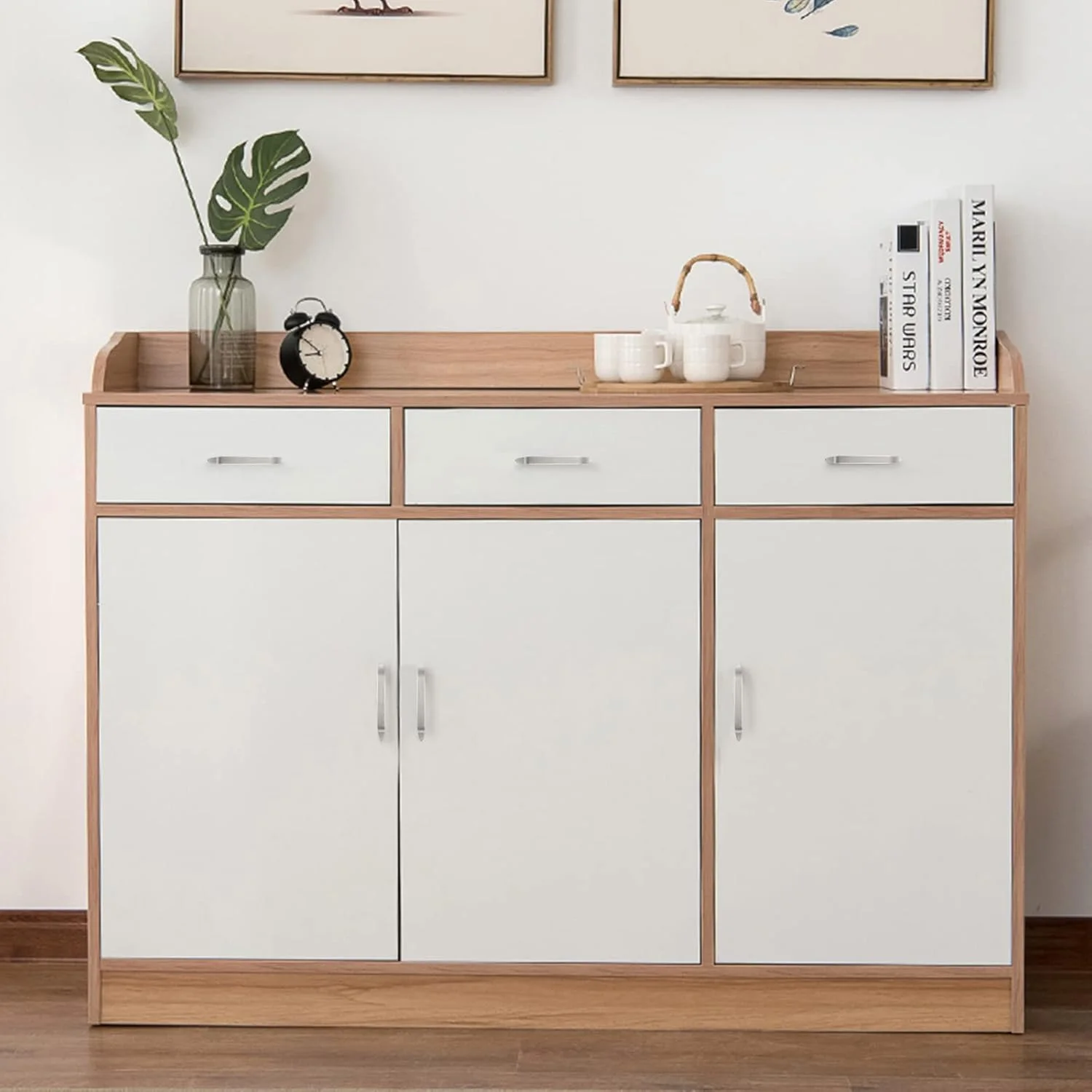 دستگیره کابینت ویوربرد 96 میلی‌متری، سخت‌افزار آشپزخانه، دستگیره کشو - فاصله مرکز سوراخ 3-3/4 اینچ - نیکل لکه‌دار - بسته 10 عددی