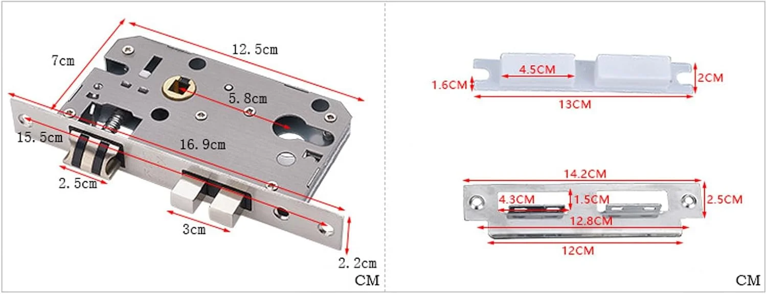 قفل دستگیره درب اتاق خواب امنیتی آلومینیوم فضایی با کلید، مناسب برای قاب درب 3.5-4.5 سانتی متر - مشکی