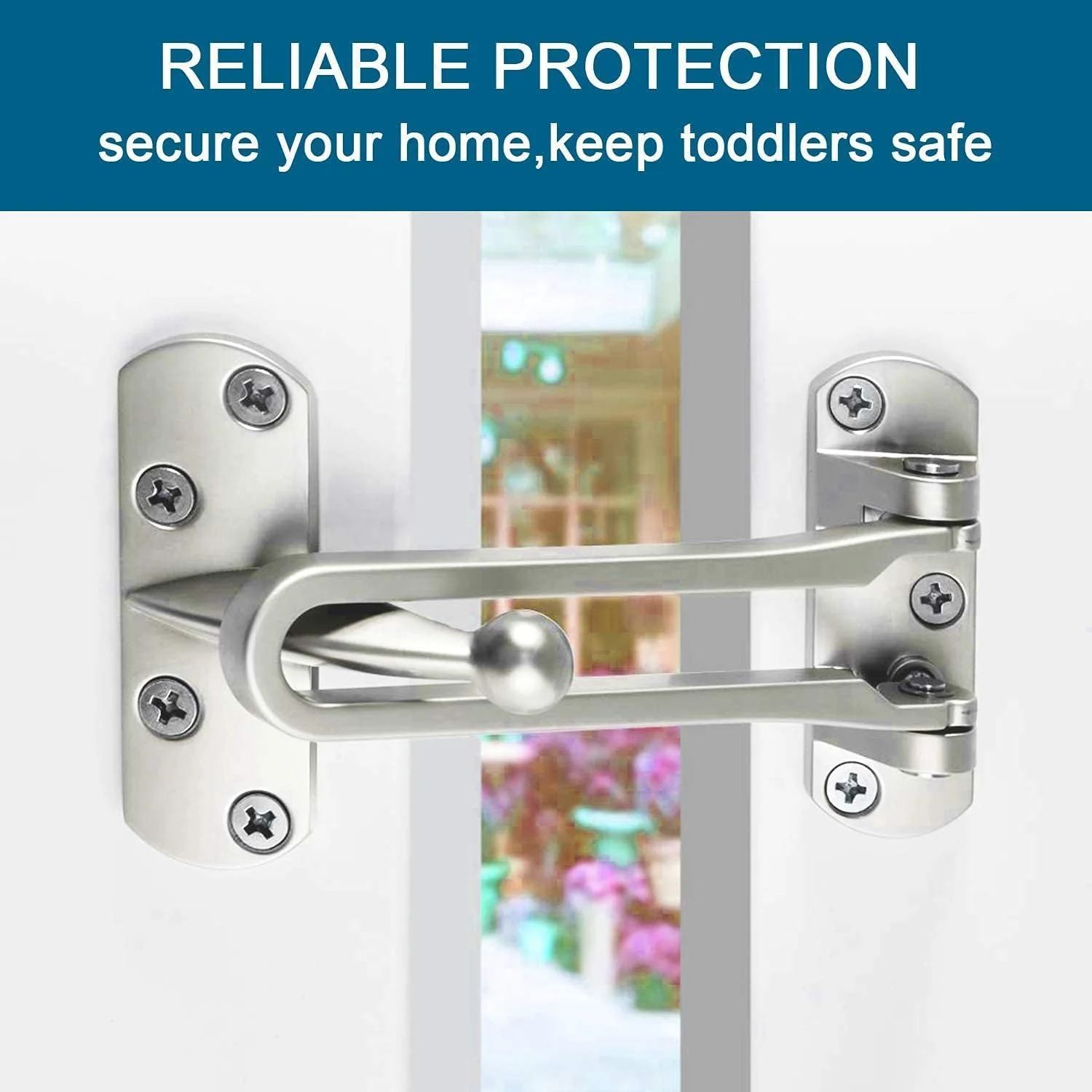 قفل درب امنیتی Aputue، قفل میله ای چرخشی آلیاژ آلومینیوم ضخیم و جامد، قفل تقویت کننده درب منزل برای درهای چرخشی، قفل گیره درب تقویت کننده ایمنی برای آپارتمان هتل منزل