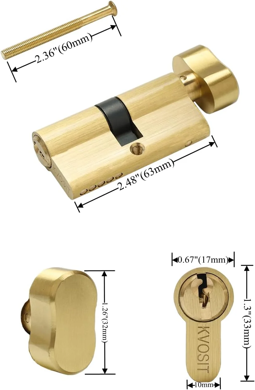 سیلندر قفل کلید یکسان برنجی جامد با 3 کلید برنجی 63 میلی متر (2 عدد) قفل درب طوفانی پلا، سیلندر یکسان کلید برنجی برس خورده برای درب امنیتی انبار سیلندر قفل کلید یکسان برنجی جامد با 3 کلید برنجی 63 میلی متر (2 عدد) قفل درب طوفانی پلا، سیلندر یکسان کلید برنجی برس خورده برای درب امنیتی انبار