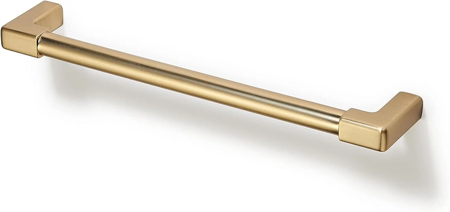 دستگیره کابینت جامد کلاسیک TUNNY بسته 10 عددی - فاصله پیچ 160 میلی متر / 6.3 اینچ طلایی شامپاینی برس خورده سخت افزار مبلمان برای کشو حمام کابینت آشپزخانه کشو اتاق خواب