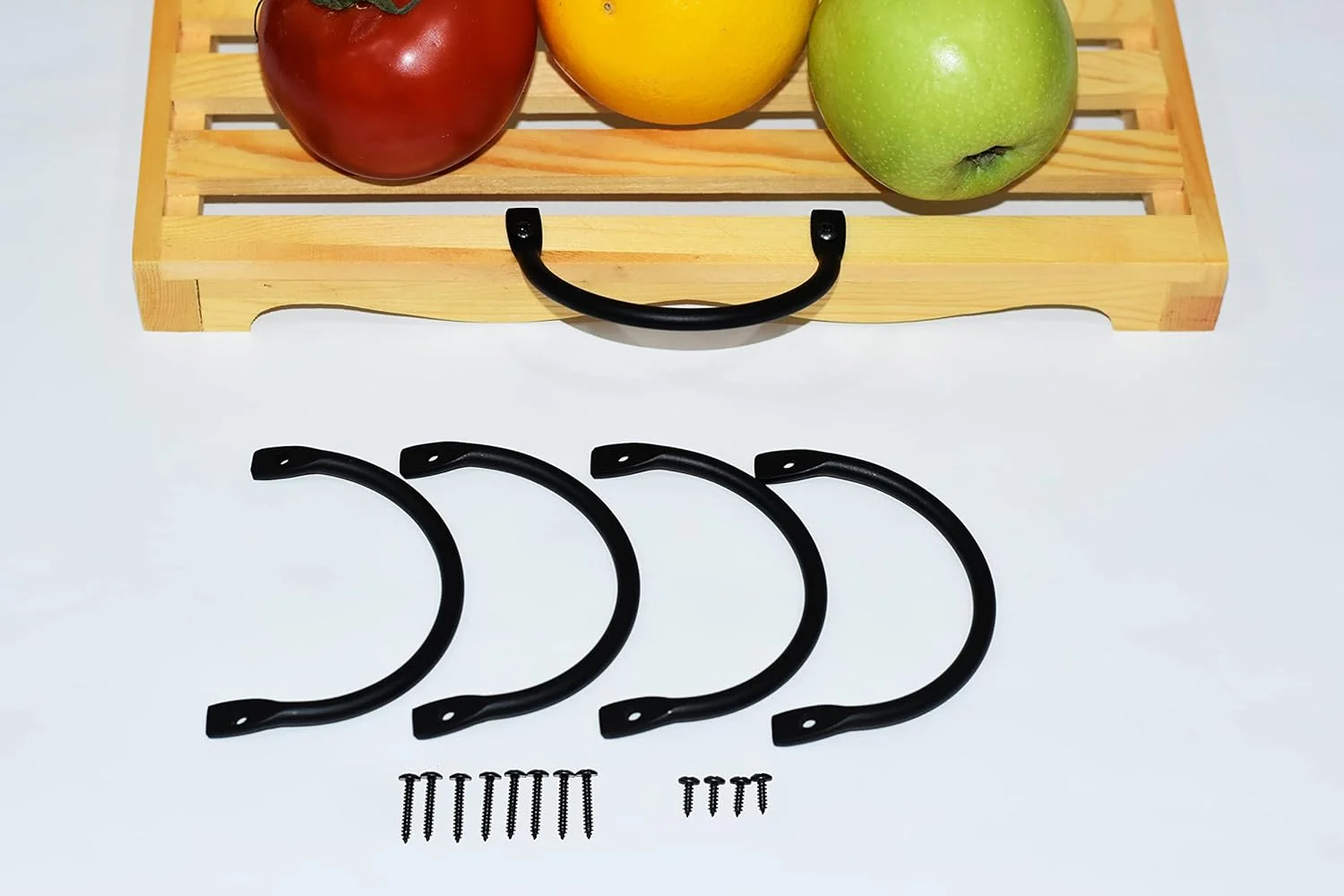 دستگیره سینی سرو SHUNTU - دستگیره های فلزی مشکی برای کابینت آشپزخانه، کمد، کشو، جعبه چوبی و دستگیره مبلمان / دستگیره تخته برش برای آشپزخانه، بسته 4 عددی