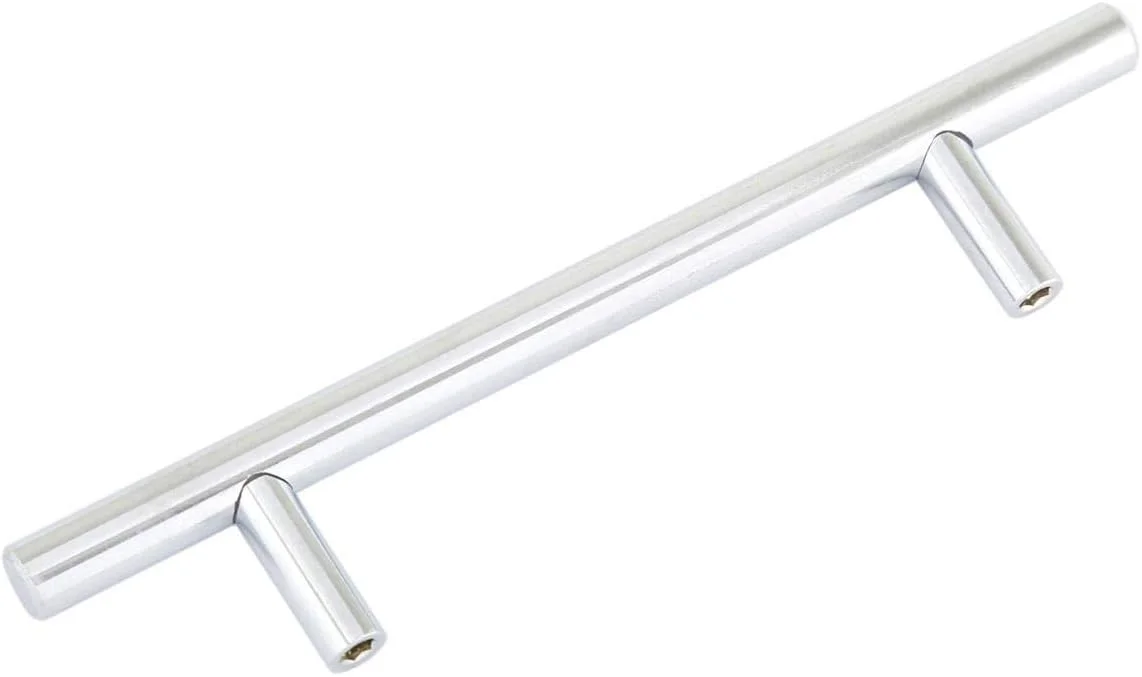 دستگیره T شکل روکش کروم Robustline نقره ای استیل ضد زنگ کابینت آشپزخانه کشو T-Bar دستگیره کابینت و مبلمان دستگیره درب کابینت