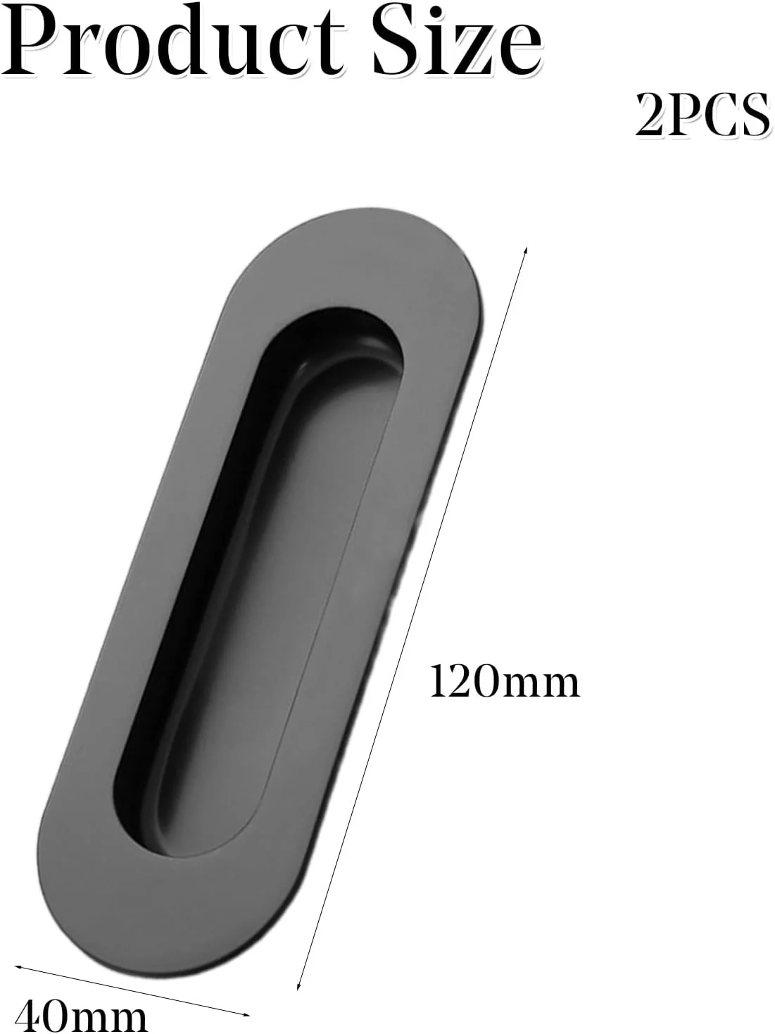 دستگیره درب کشویی RLMVGBX، بسته 2 عددی، دستگیره کشوی کابینت استیل ضد زنگ مشکی، دستگیره های فرورفته انگشتی همسطح، برای درب کمد لباس، بوفه، آشپزخانه