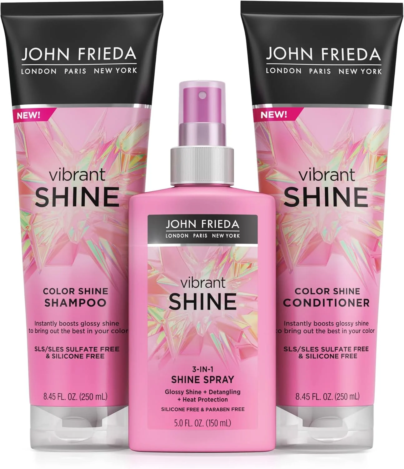 شامپو درخشش و شادابی مو جان فریدا، درمان موهای براق با روغن گل رز، فاقد پارابن و سولفات، فرمول بدون تست حیوانی، 250 میلی لیتر