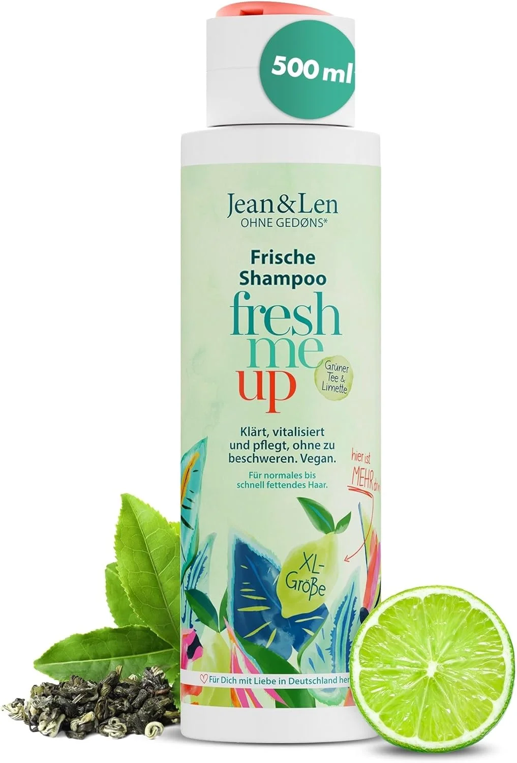شامپو فرش چای سبز و لیمو Jean & Len، برای موهای معمولی تا چرب سریع، محافظت در برابر از دست دادن رطوبت، مراقبت متعادل کننده، فاقد سیلیکون و پارابن، وگان، 500 میلی لیتر شامپو فرش چای سبز و لیمو Jean & Len، برای موهای معمولی تا چرب سریع، محافظت در برابر از دست دادن رطوبت، مراقبت متعادل کننده، فاقد سیلیکون و پارابن، وگان، 500 میلی لیتر