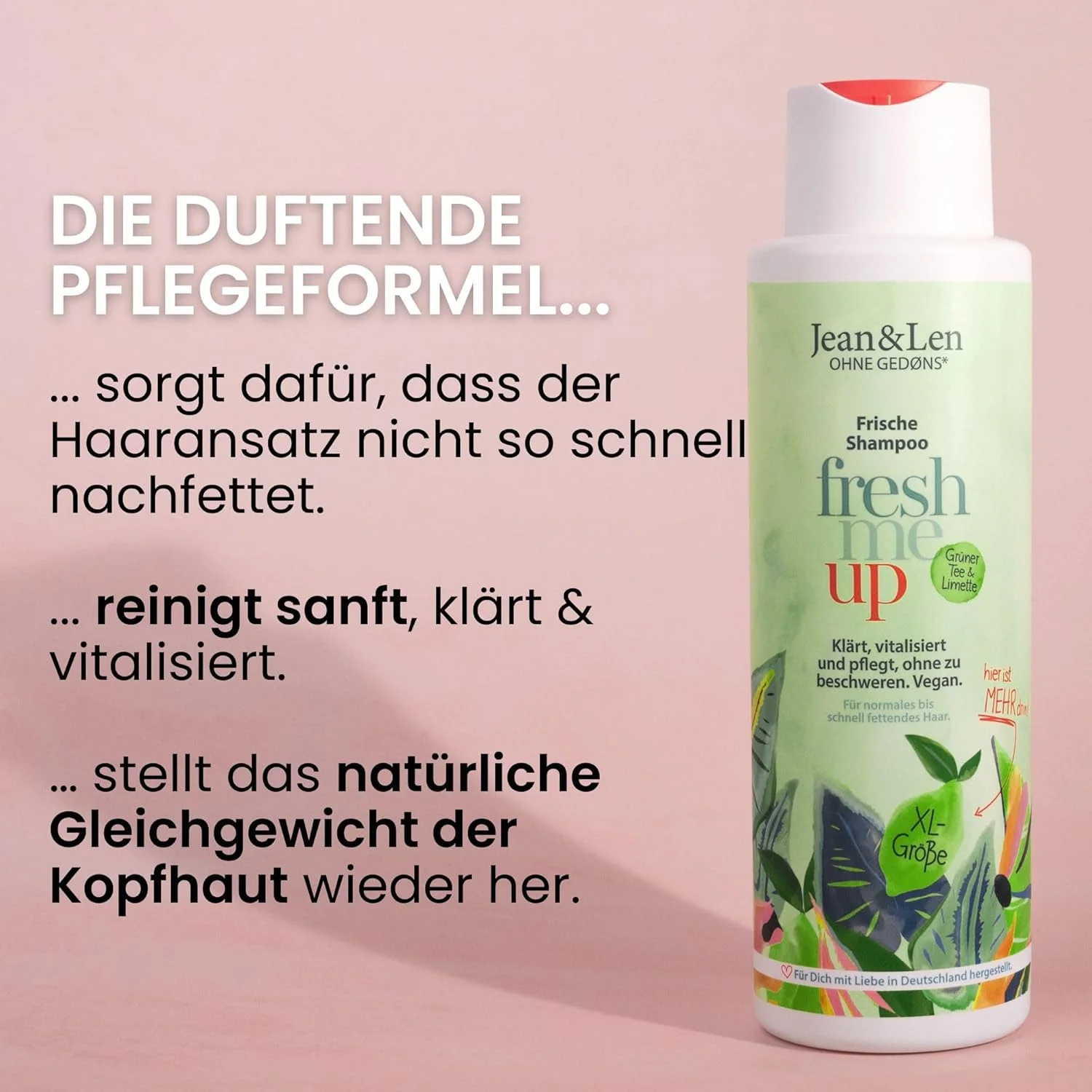 شامپو فرش چای سبز و لیمو Jean & Len، برای موهای معمولی تا چرب سریع، محافظت در برابر از دست دادن رطوبت، مراقبت متعادل کننده، فاقد سیلیکون و پارابن، وگان، 500 میلی لیتر شامپو فرش چای سبز و لیمو Jean & Len، برای موهای معمولی تا چرب سریع، محافظت در برابر از دست دادن رطوبت، مراقبت متعادل کننده، فاقد سیلیکون و پارابن، وگان، 500 میلی لیتر