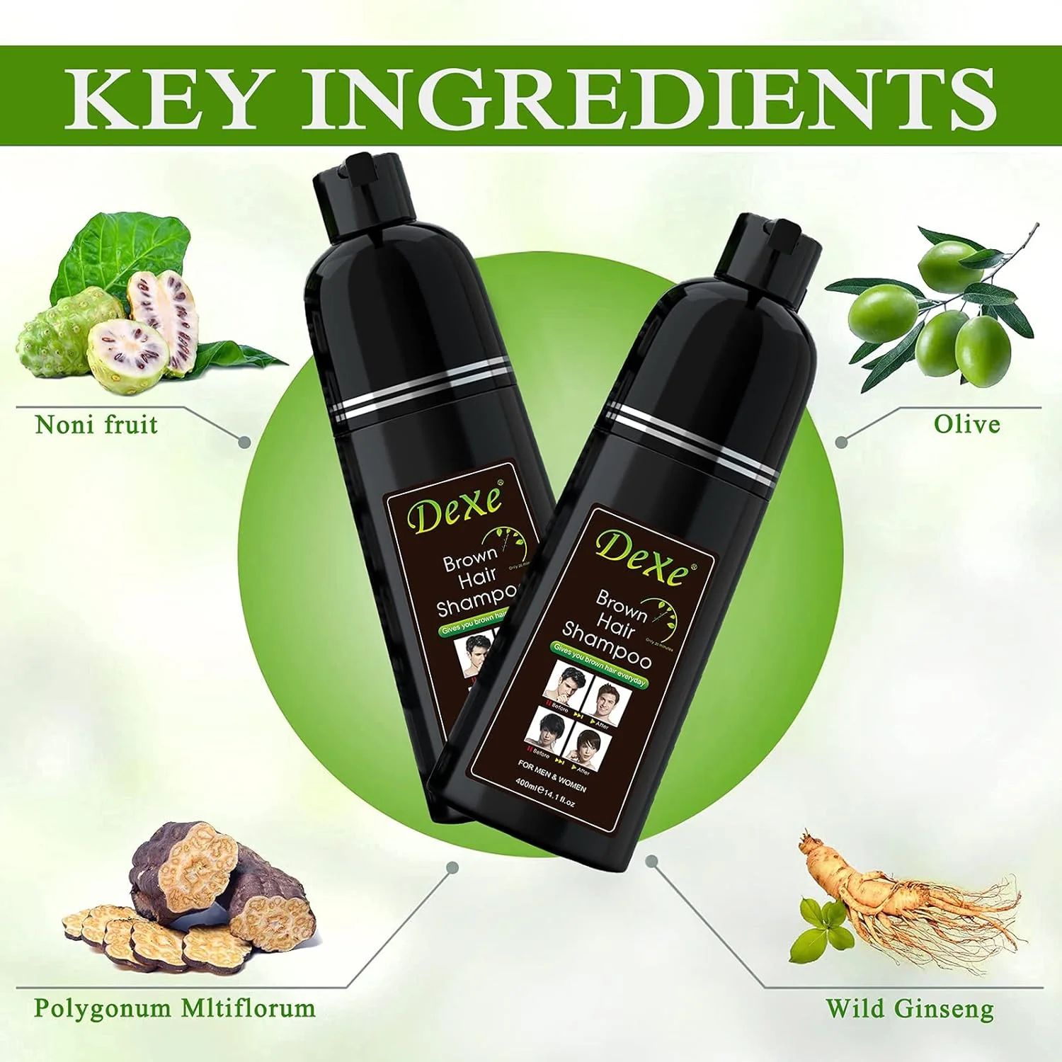 شامپو رنگ موی فوری قهوه ای مایل به قرمز دکسی 400 میلی لیتر، شامپو رنگ مو برای آقایان و بانوان - فرمول گیاهی ملایم - بدون آمونیاک - پوشش 100% موهای سفید - آسان و سریع - ماندگاری 30 روزه، رنگ موی قهوه ای 3 در 1 شامپو رنگ موی فوری قهوه ای مایل به قرمز دکسی 400 میلی لیتر، شامپو رنگ مو برای آقایان و بانوان - فرمول گیاهی ملایم - بدون آمونیاک - پوشش 100% موهای سفید - آسان و سریع - ماندگاری 30 روزه، رنگ موی قهوه ای 3 در 1