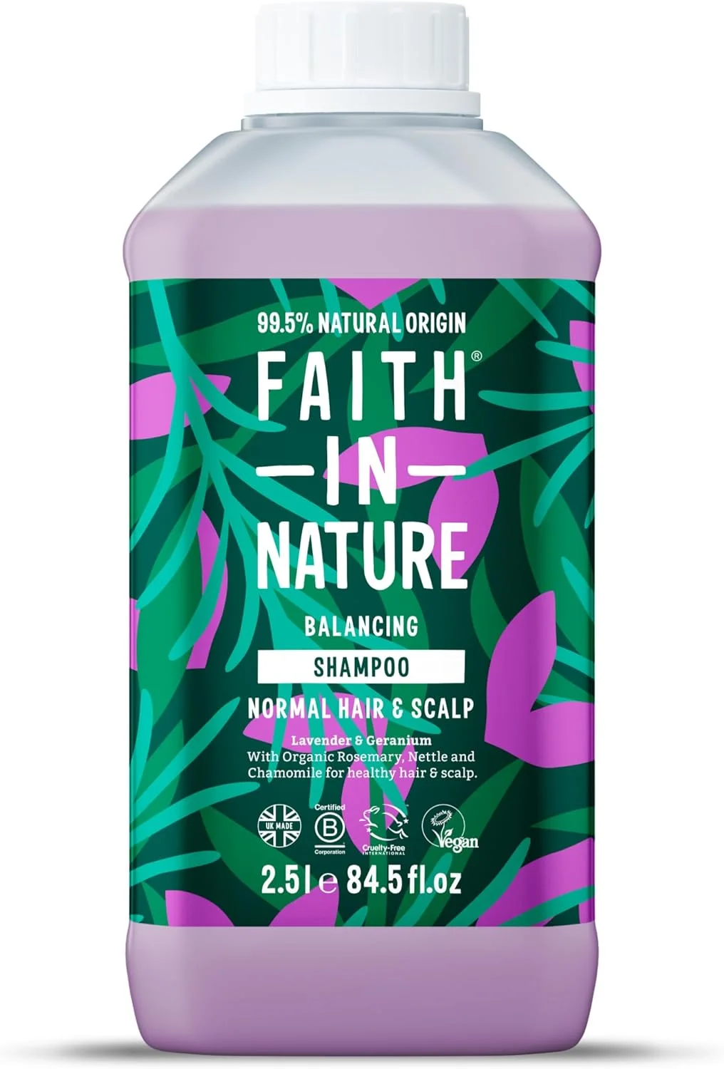 شامپو طبیعی اسطوخودوس و شمعدانی Faith In Nature، متعادل کننده برای مو و پوست سر معمولی، وگان و بدون تست حیوانی، بدون SLS، سیلیکون یا پارابن، حجم 2.5 لیتر شامپو طبیعی اسطوخودوس و شمعدانی Faith In Nature، متعادل کننده برای مو و پوست سر معمولی، وگان و بدون تست حیوانی، بدون SLS، سیلیکون یا پارابن، حجم 2.5 لیتر