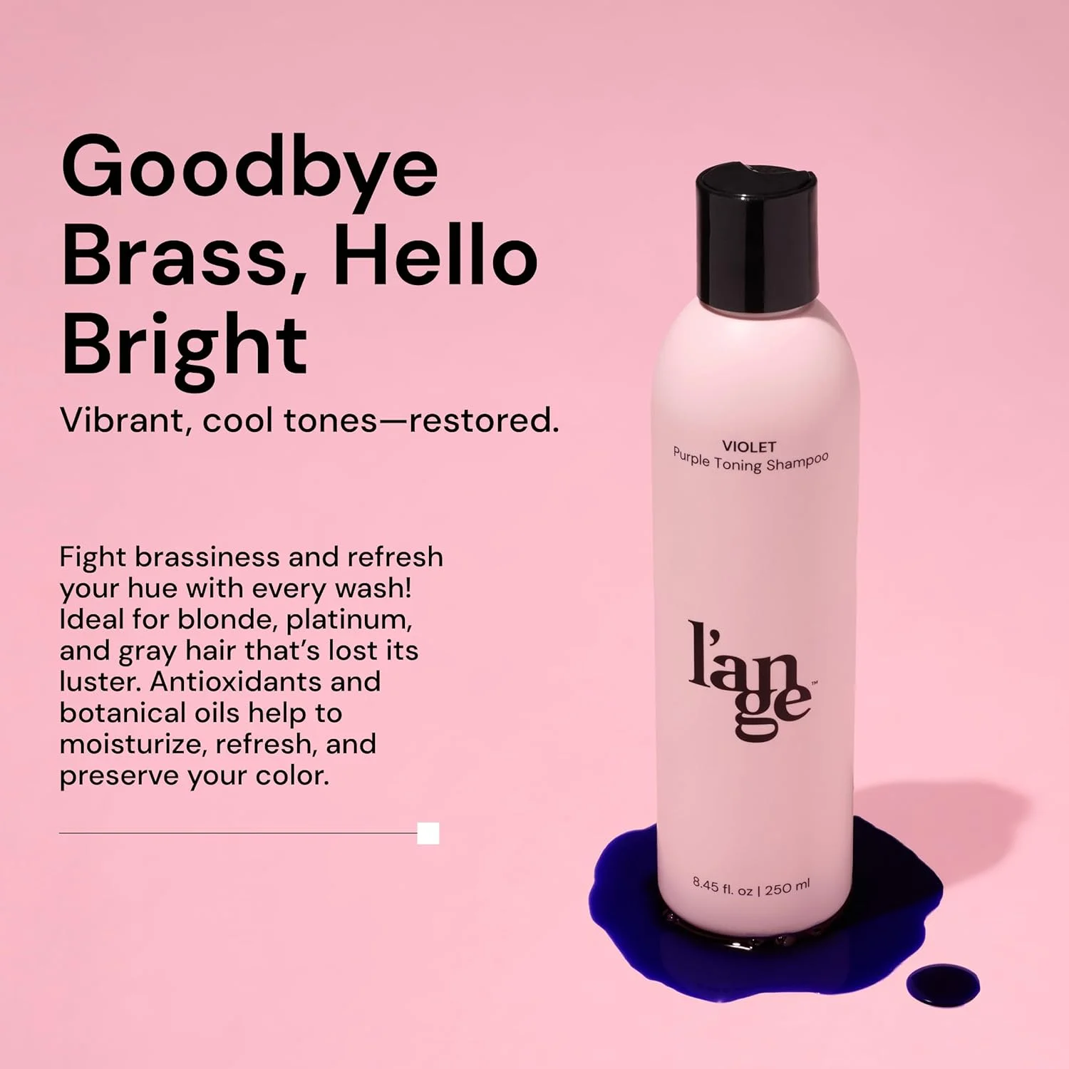 شامپو بنفش ضد زردی مو لنج هیر | احیا کننده رنگ مو | شامپو اصلاح کننده رنگ | از بین برنده ته رنگ زرد، نارنجی و مسی | شامپو محافظت از اشعه ماوراء بنفش | مناسب انواع مو شامپو بنفش ضد زردی مو لنج هیر | احیا کننده رنگ مو | شامپو اصلاح کننده رنگ | از بین برنده ته رنگ زرد، نارنجی و مسی | شامپو محافظت از اشعه ماوراء بنفش | مناسب انواع مو