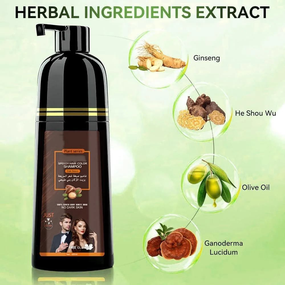 شامپو رنگ مو فوری LBOYLOVE®، شامپو رنگ نیمه دائمی برای موهای طبیعی، فرمول سریع الاثر برای آقایان و بانوان (قهوه ای طبیعی) شامپو رنگ مو فوری LBOYLOVE®، شامپو رنگ نیمه دائمی برای موهای طبیعی، فرمول سریع الاثر برای آقایان و بانوان (قهوه ای طبیعی)