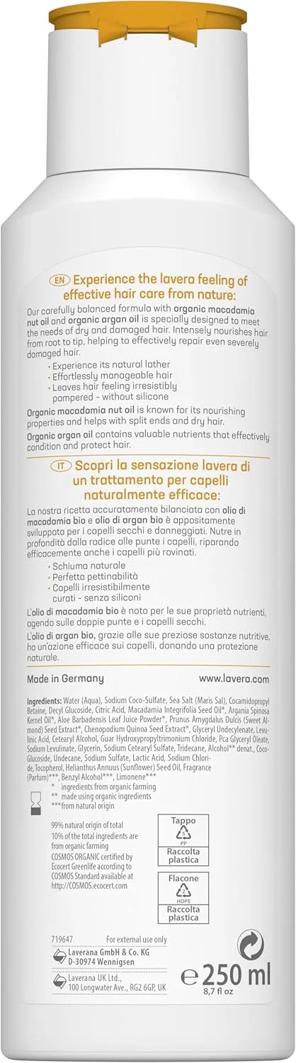 شامپو ترمیم کننده و مراقبت عمیق مو لاورا - بدون سیلیکون - بازسازی کننده قوی و مغذی - وگان - لوازم آرایشی طبیعی - 250 میلی لیتر