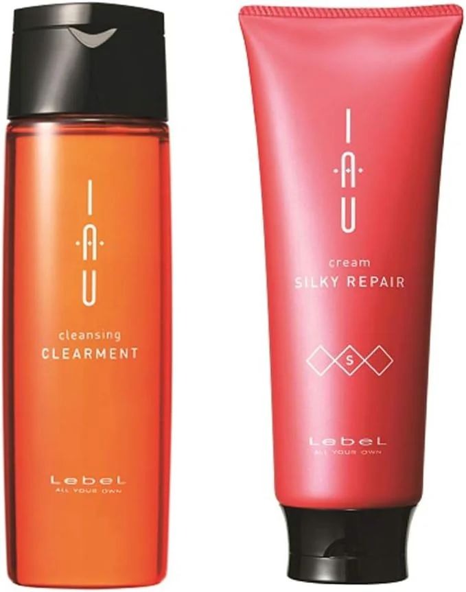مجموعه شامپو پاک کننده مو لبل IAU Cleansing Clearment 200ml و درمان مو لبل IAU Silky Repair 200ml