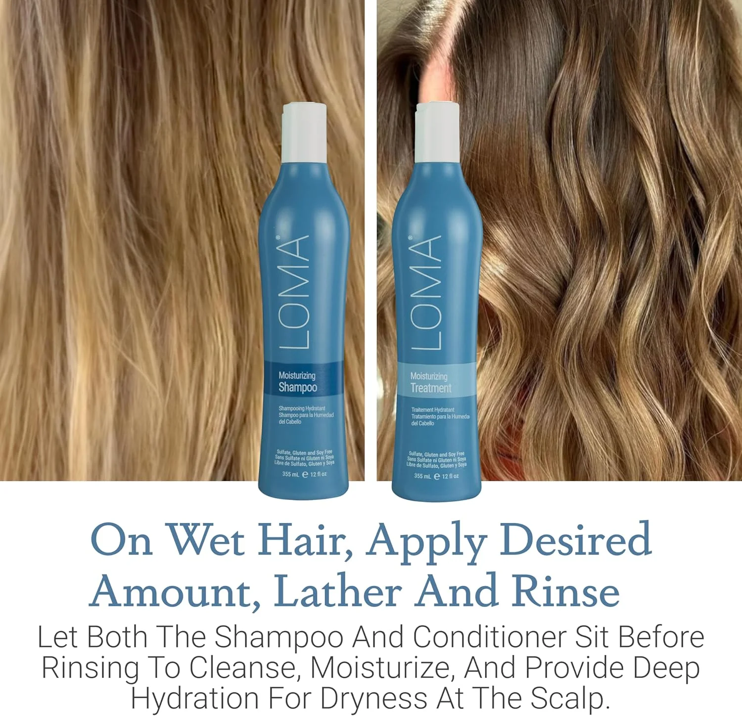 شامپو و نرم کننده آبرسان مو لوما، 355 میلی لیتر
