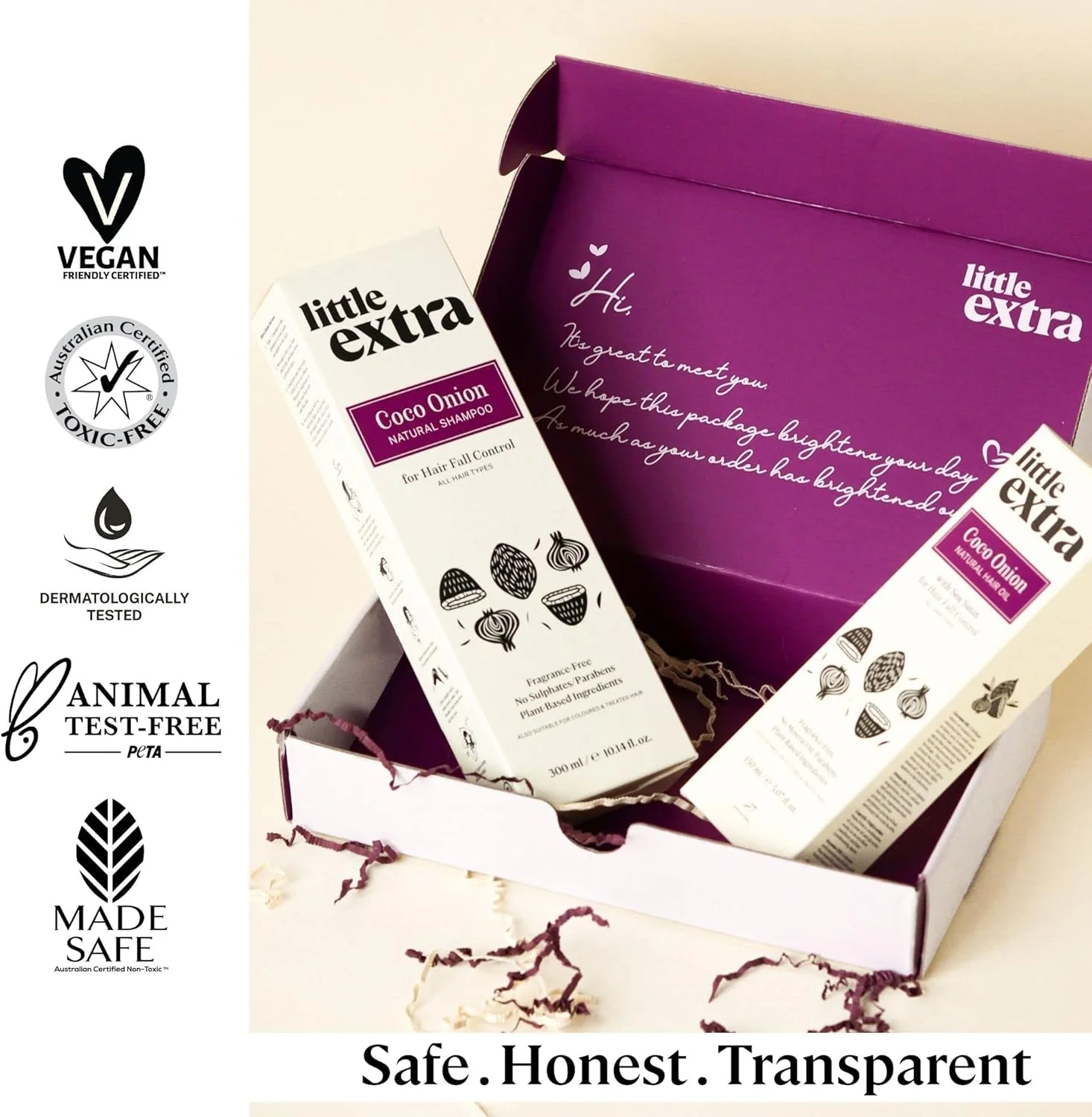 ست ترکیبی روغن نارگیل و پیاز Little Extra برای کنترل ریزش مو - روغن موی طبیعی 150 میلی لیتر + شامپو 300 میلی لیتر