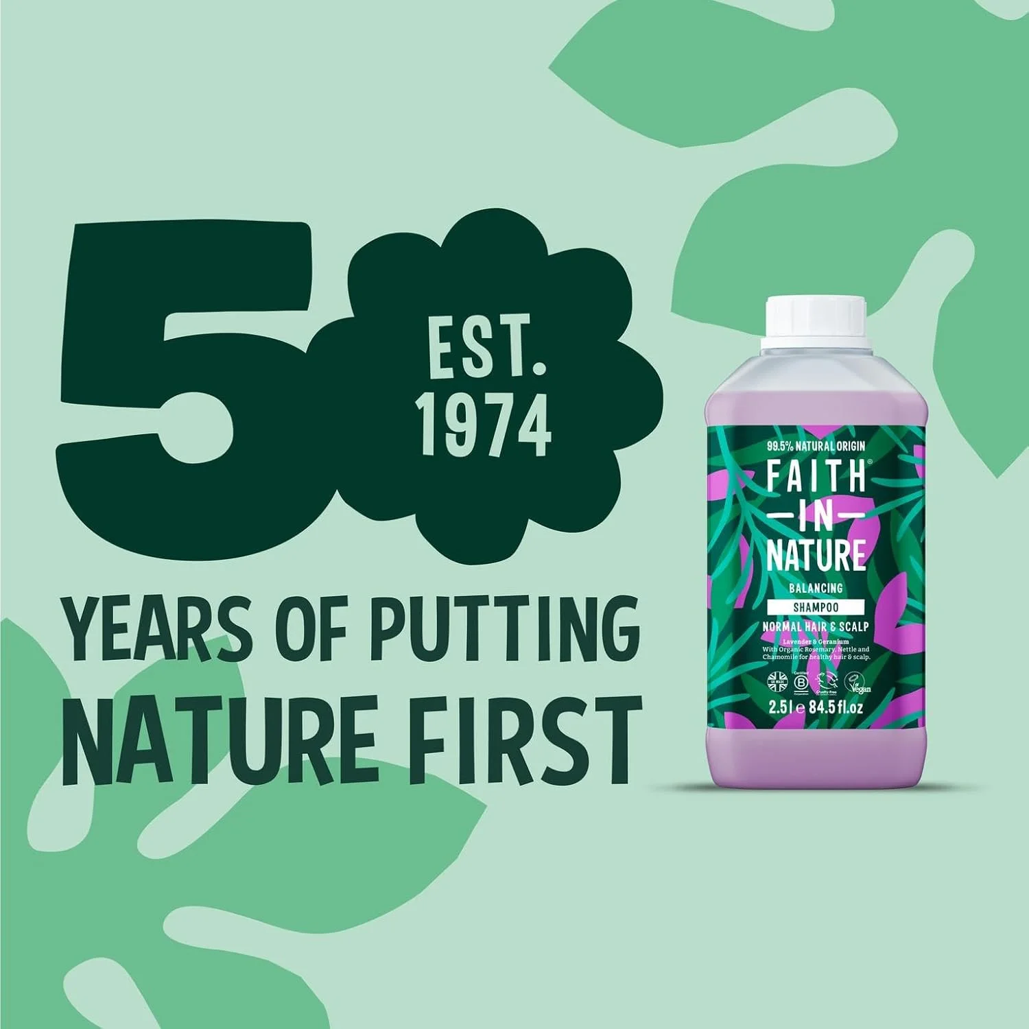 شامپو طبیعی اسطوخودوس و شمعدانی Faith In Nature، متعادل کننده برای مو و پوست سر معمولی، وگان و بدون تست حیوانی، بدون SLS، سیلیکون یا پارابن، حجم 2.5 لیتر شامپو طبیعی اسطوخودوس و شمعدانی Faith In Nature، متعادل کننده برای مو و پوست سر معمولی، وگان و بدون تست حیوانی، بدون SLS، سیلیکون یا پارابن، حجم 2.5 لیتر